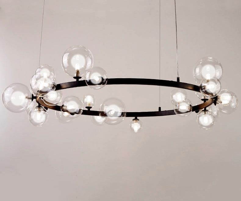 Lampa Sufitowa Wisząca Ze Szklanymi Kulami Na Obręczy APP906-15CP  4