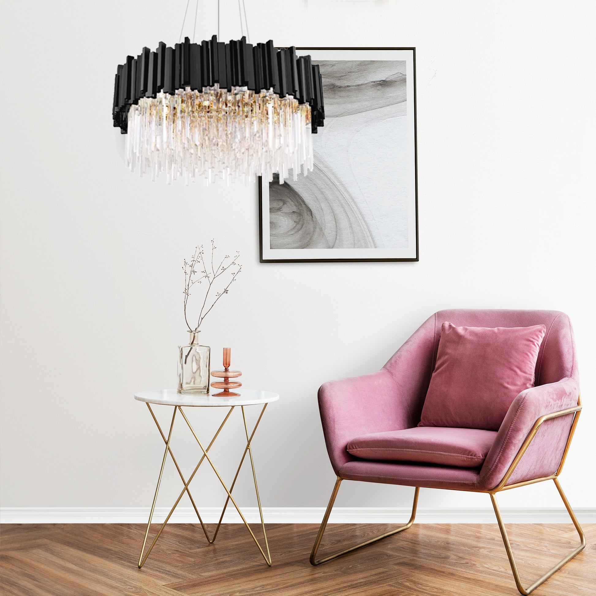 Lampa Sufitowa Plafon Kryształowa APP1481-1C Black Matt  5