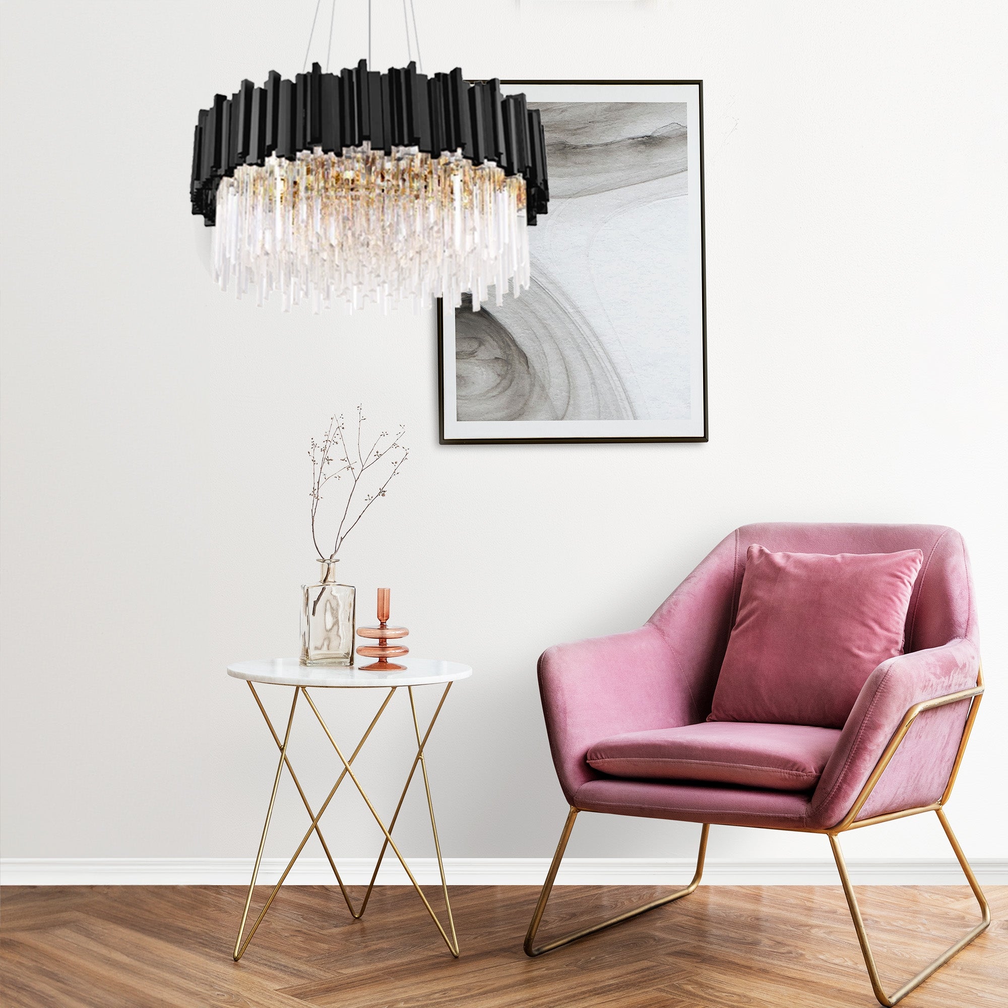 Lampa Sufitowa Plafon Kryształowa APP1481-1C Black Matt  5