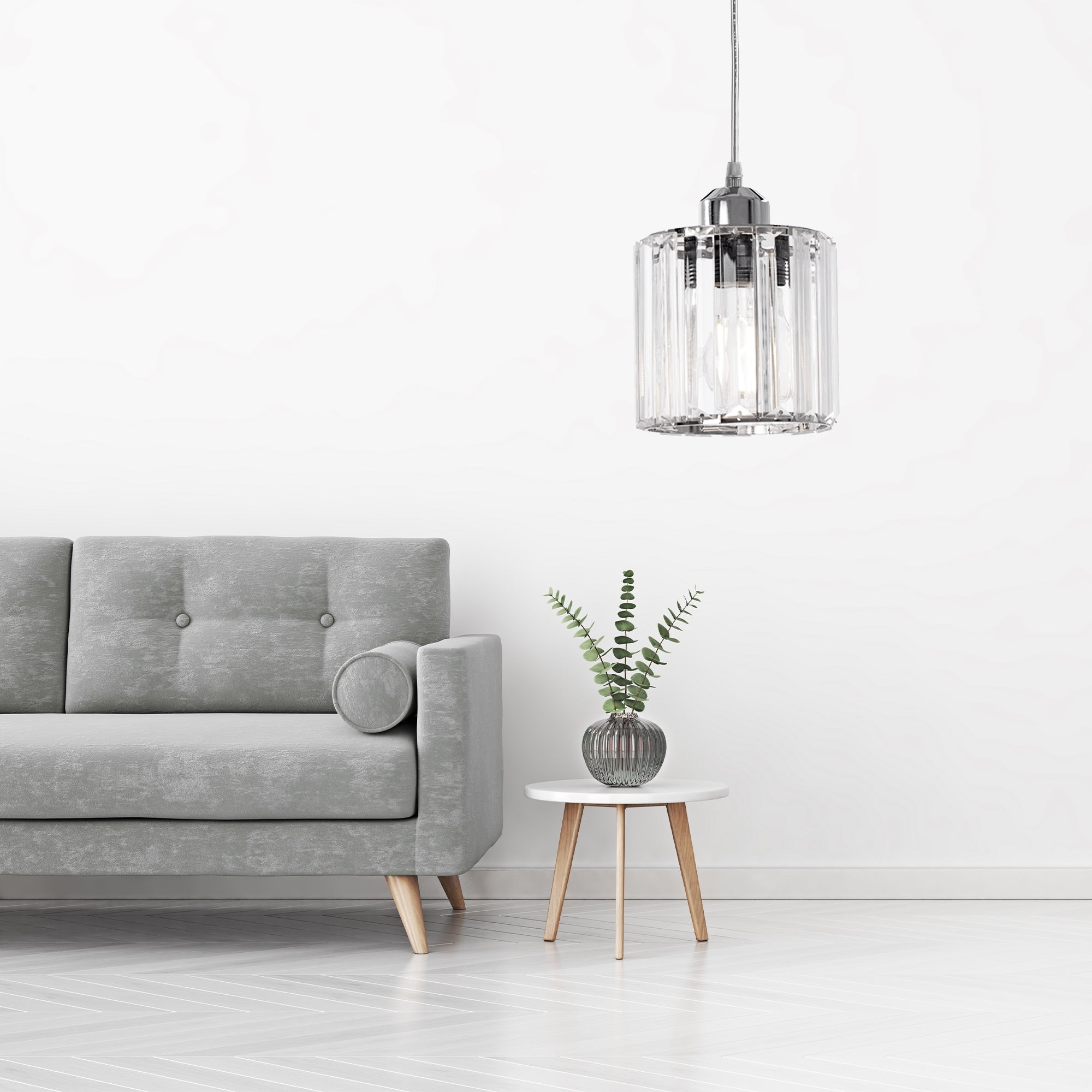 Lampa Sufitowa Kryształ APP508-1CP Srebrna  8