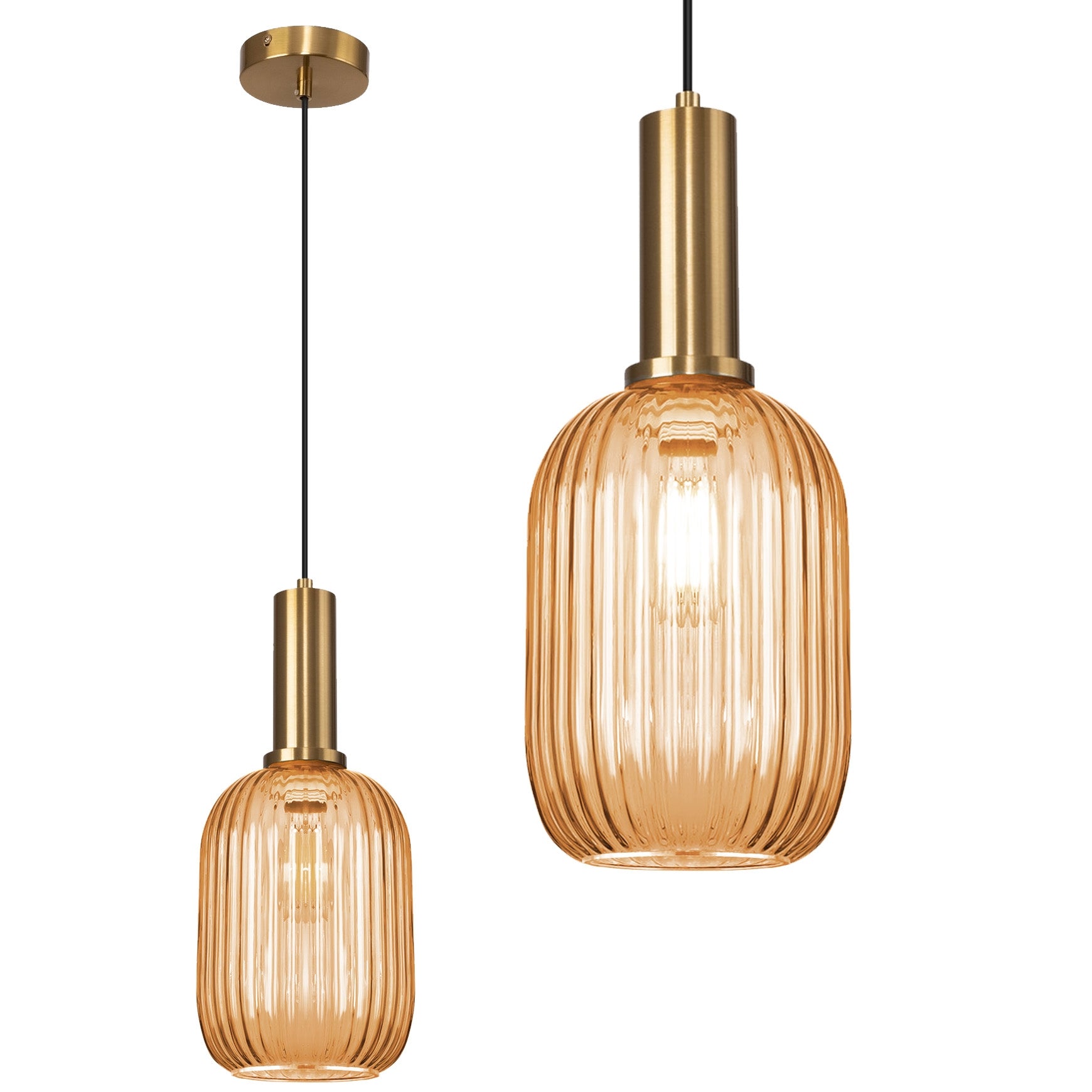 Lampa Sufitowa Wisząca Szklana APP458-1CP Pomarańczowa  1