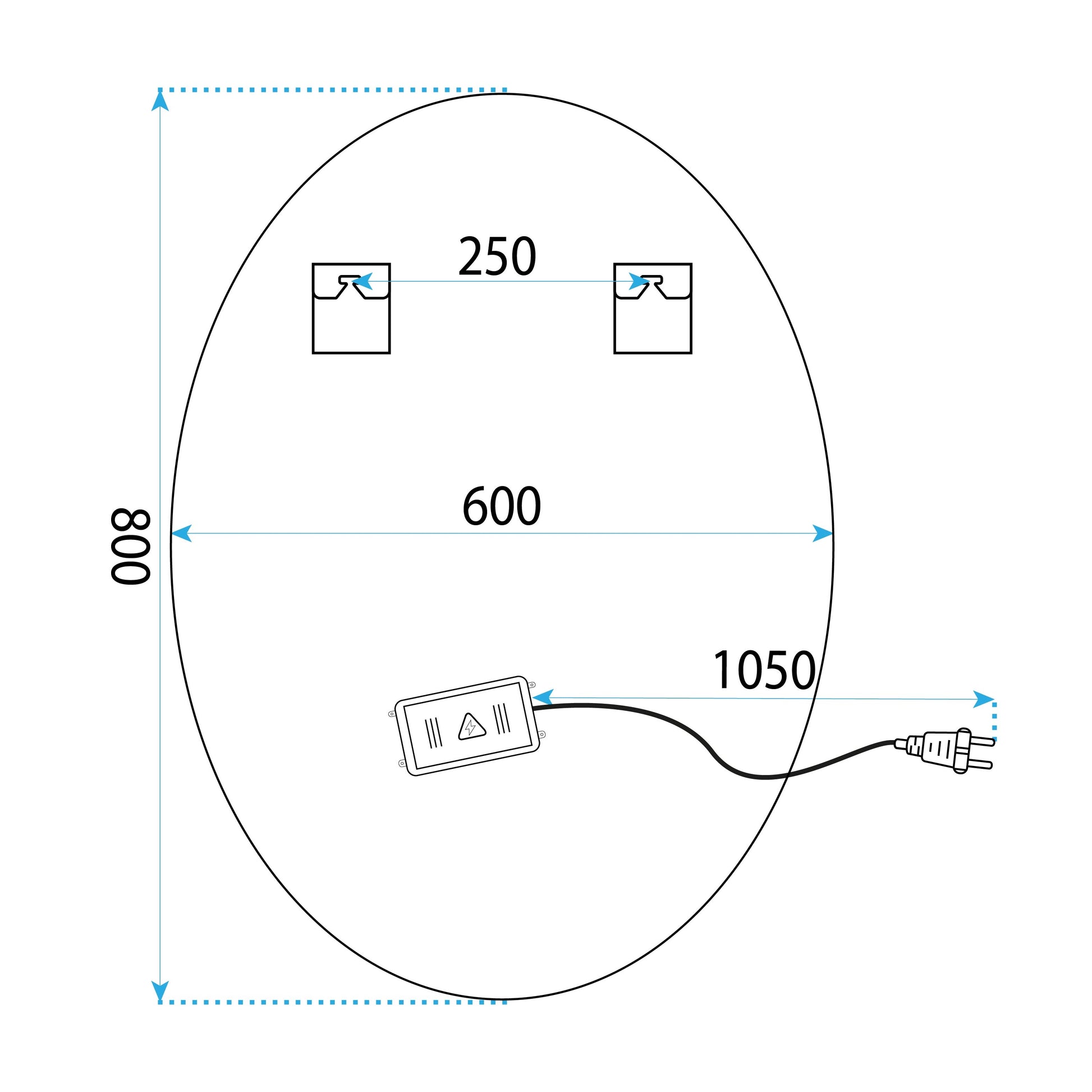 Lustro Ścienne Led 80x60 Yh-3352  6