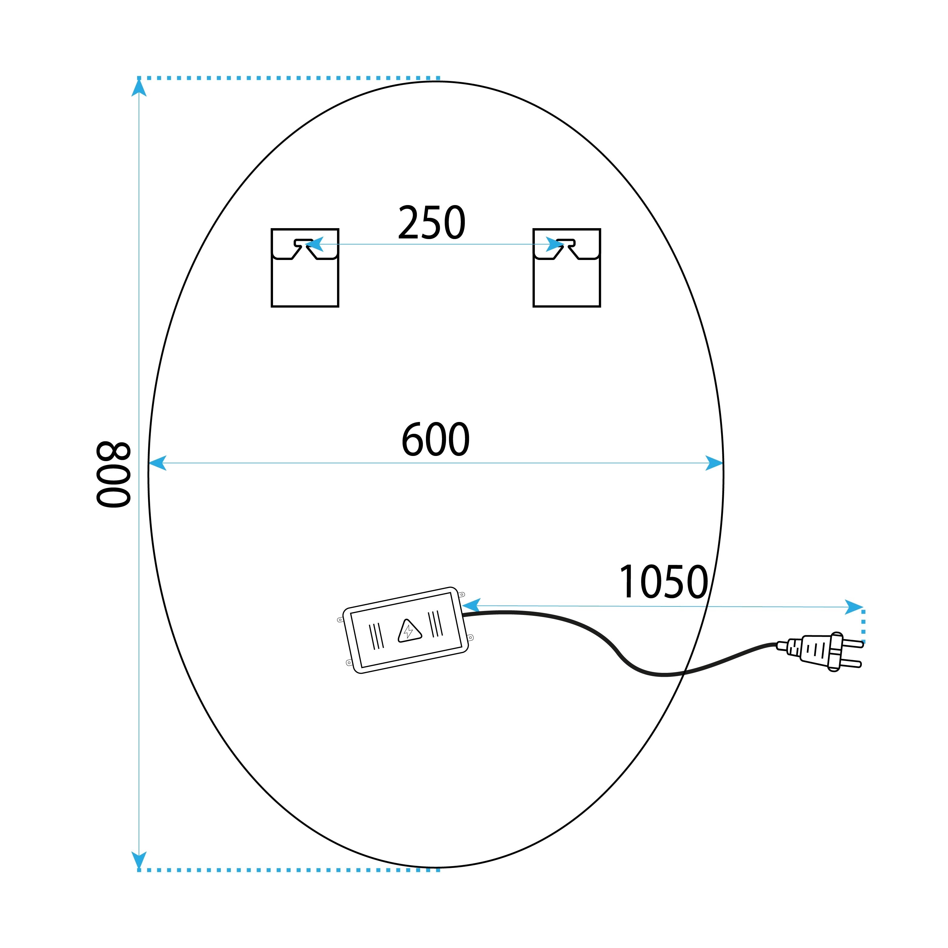 Lustro Ścienne Led 80x60 Yh-3352  6