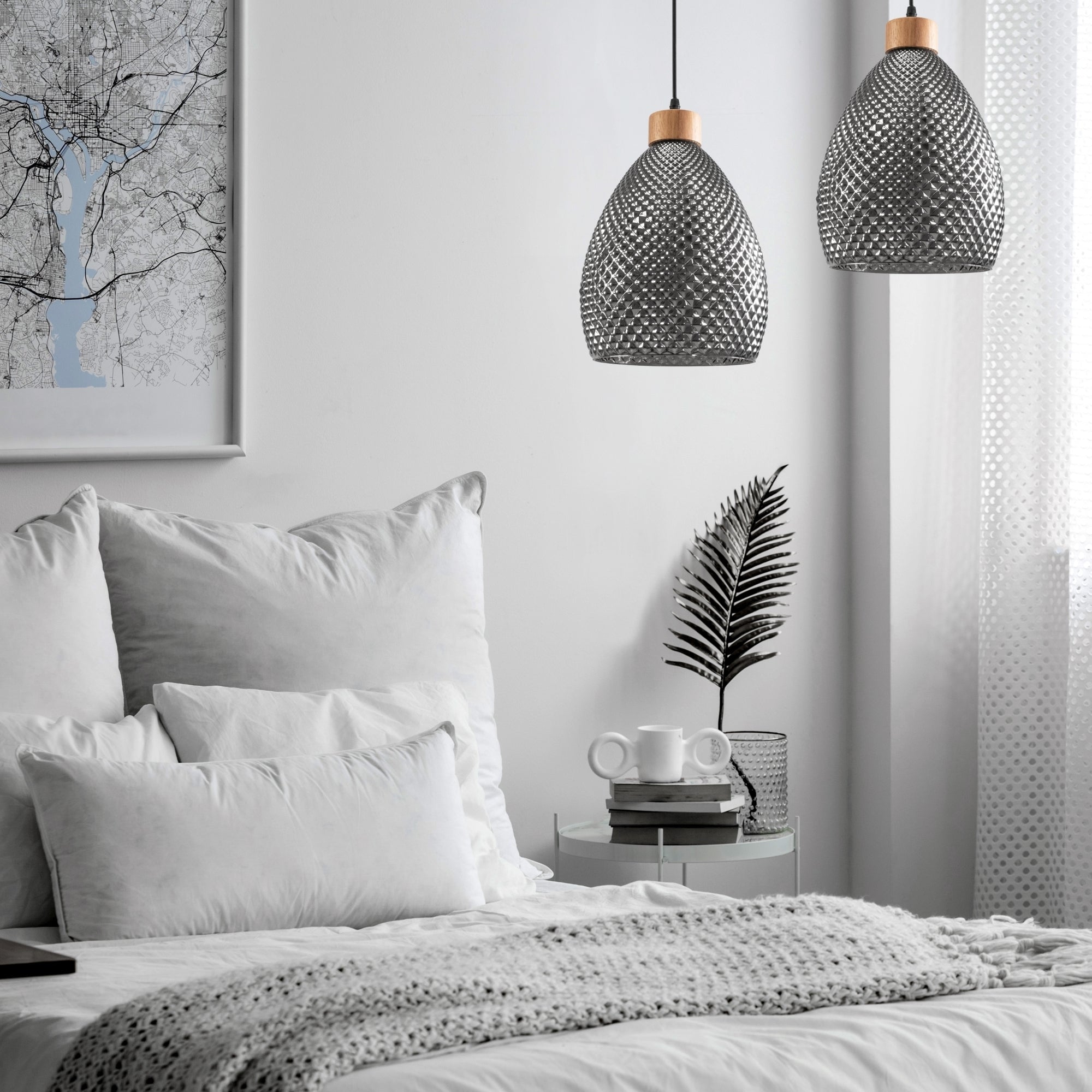 Lampa Sufitowa Szklana Retro APP897-1CP Czarna  9