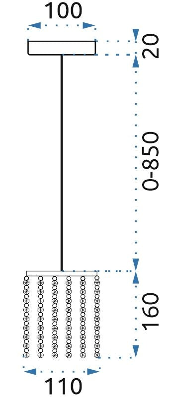 Lampa Sufitowa Kryształ APP730-1CP Srebrna  9