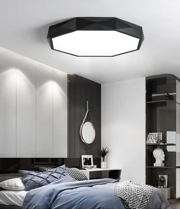 Lampa Plafon Diamond App862-c 40 Cm Czarna  5