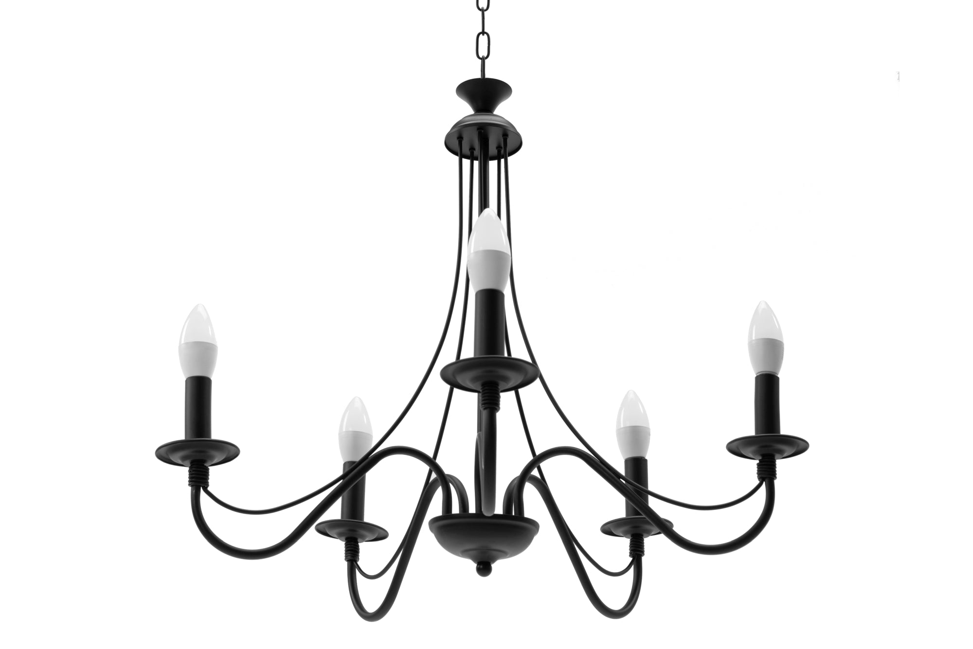 Lampa Sufitowa Wisząca Rustykalna APP647-5CP Czarna  2