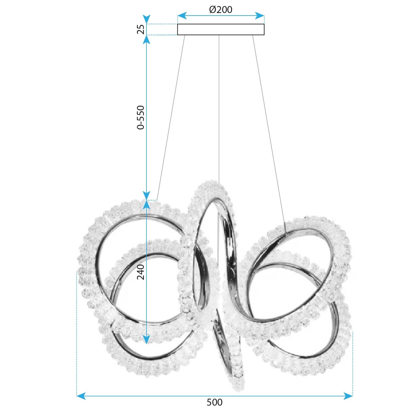 Lampa Wisząca Led G037-cp Złota  7