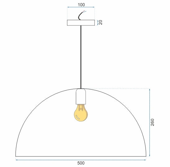Lampa Sufitowa Wisząca Misa Metalowa 50cm APP379-1CP Czarna  7