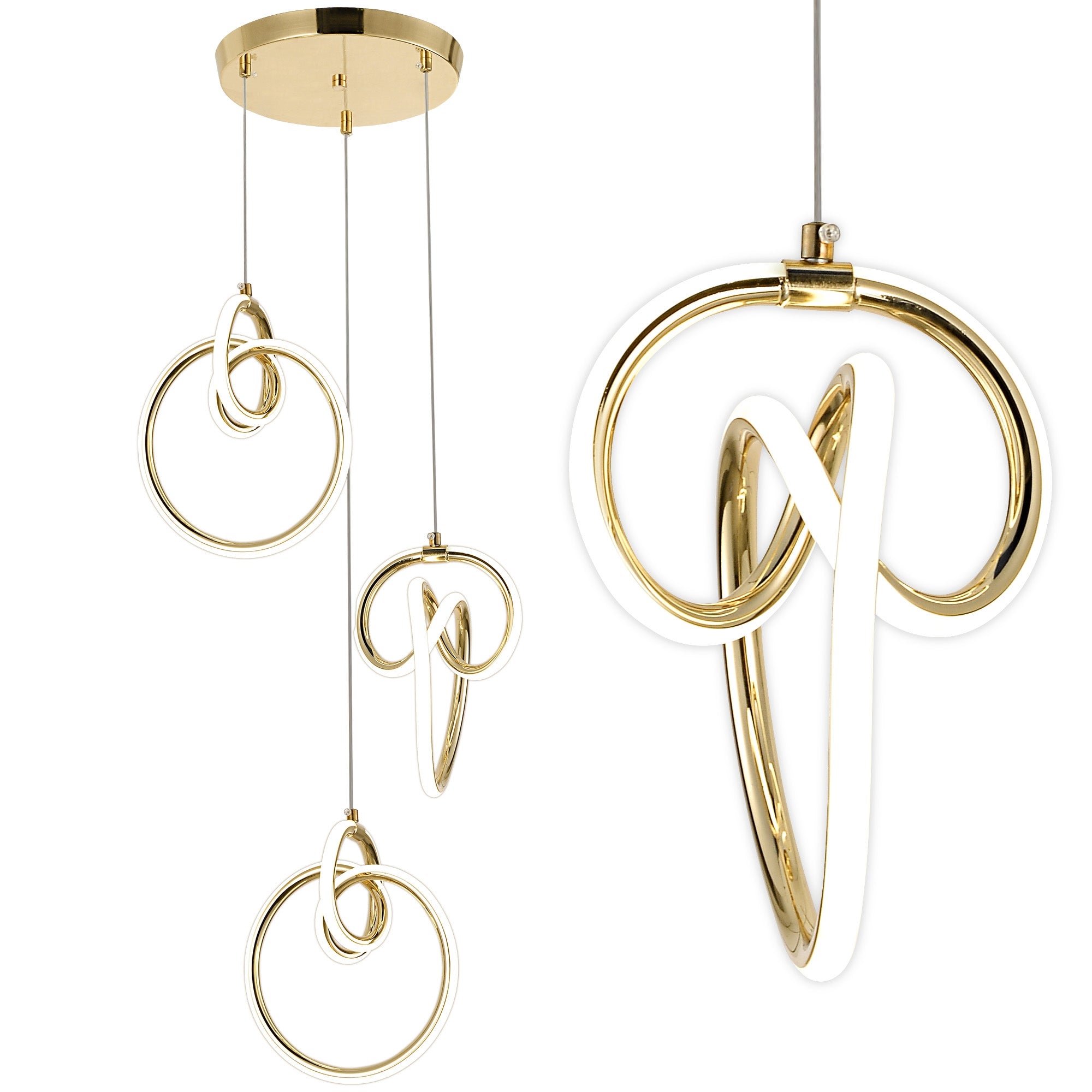 Lampa Wisząca Led G072-3cpr Złota  1