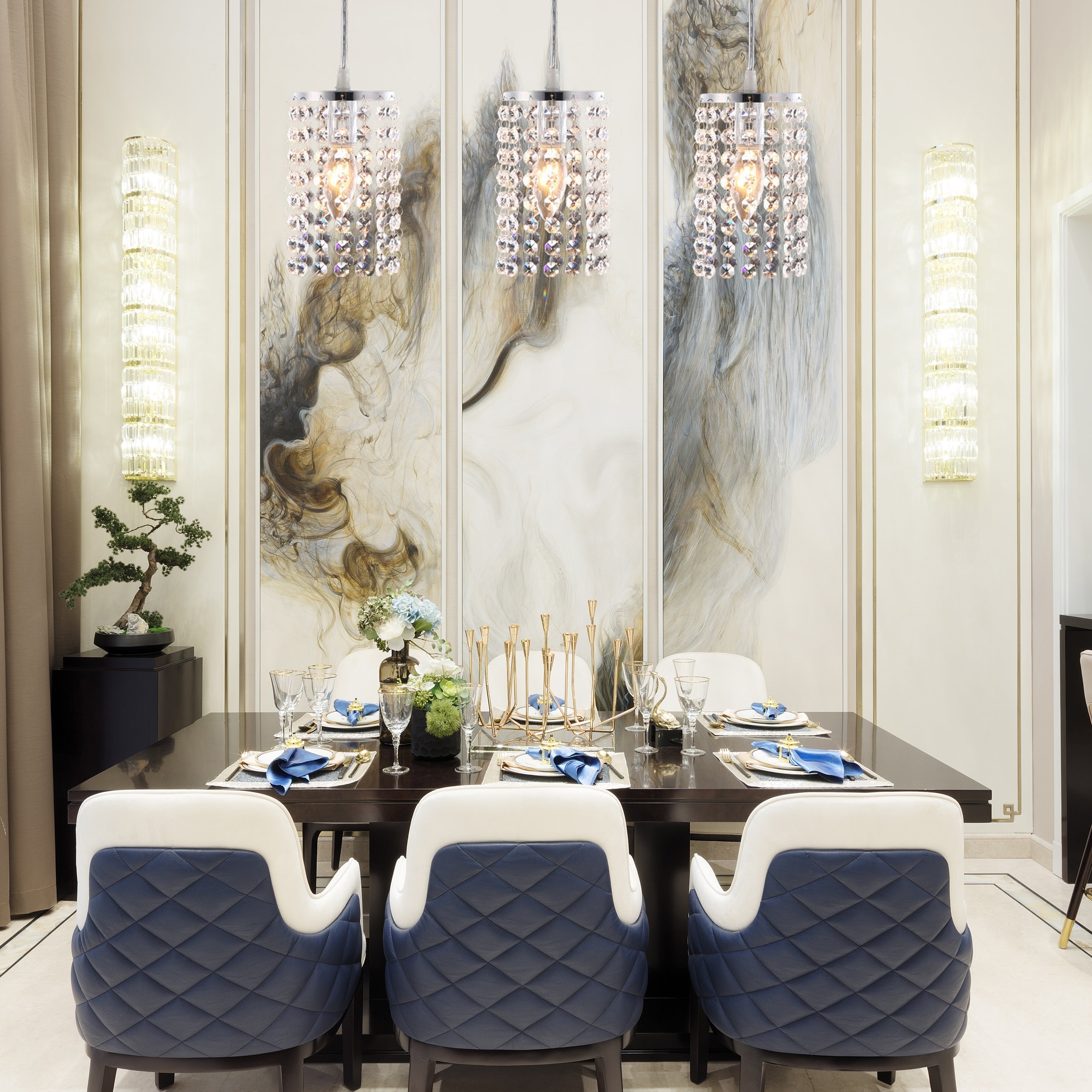 Lampa Sufitowa Kryształ APP730-1CP Srebrna  6