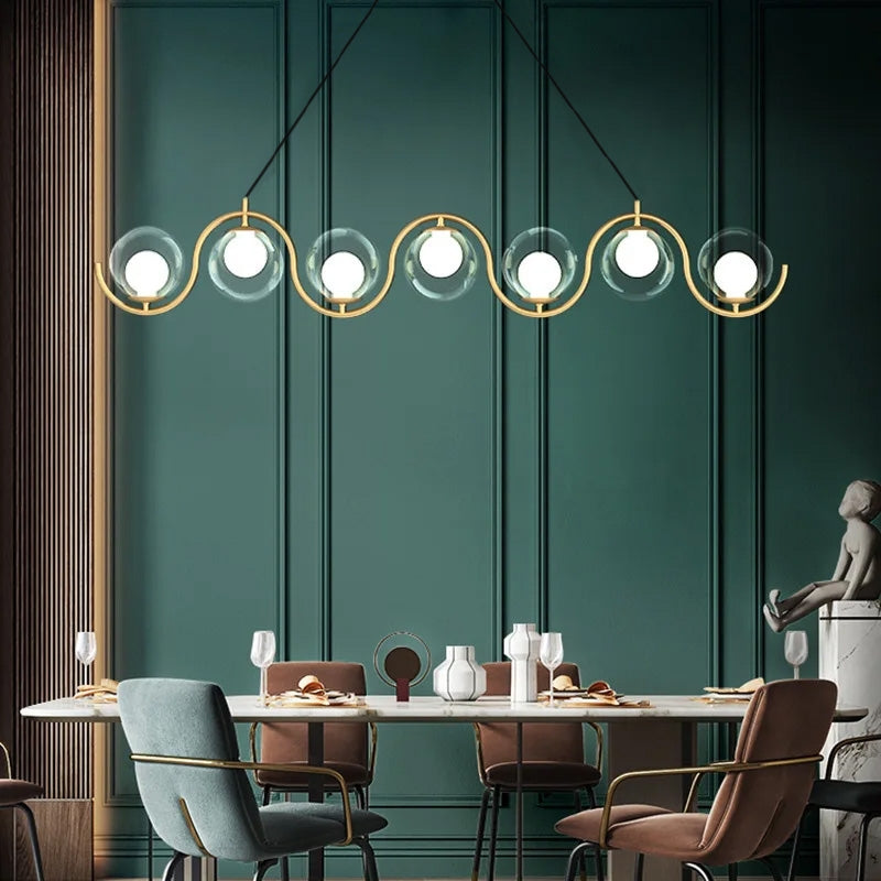 Lampa Sufitowa Wisząca APP1441-7CP Złota  5