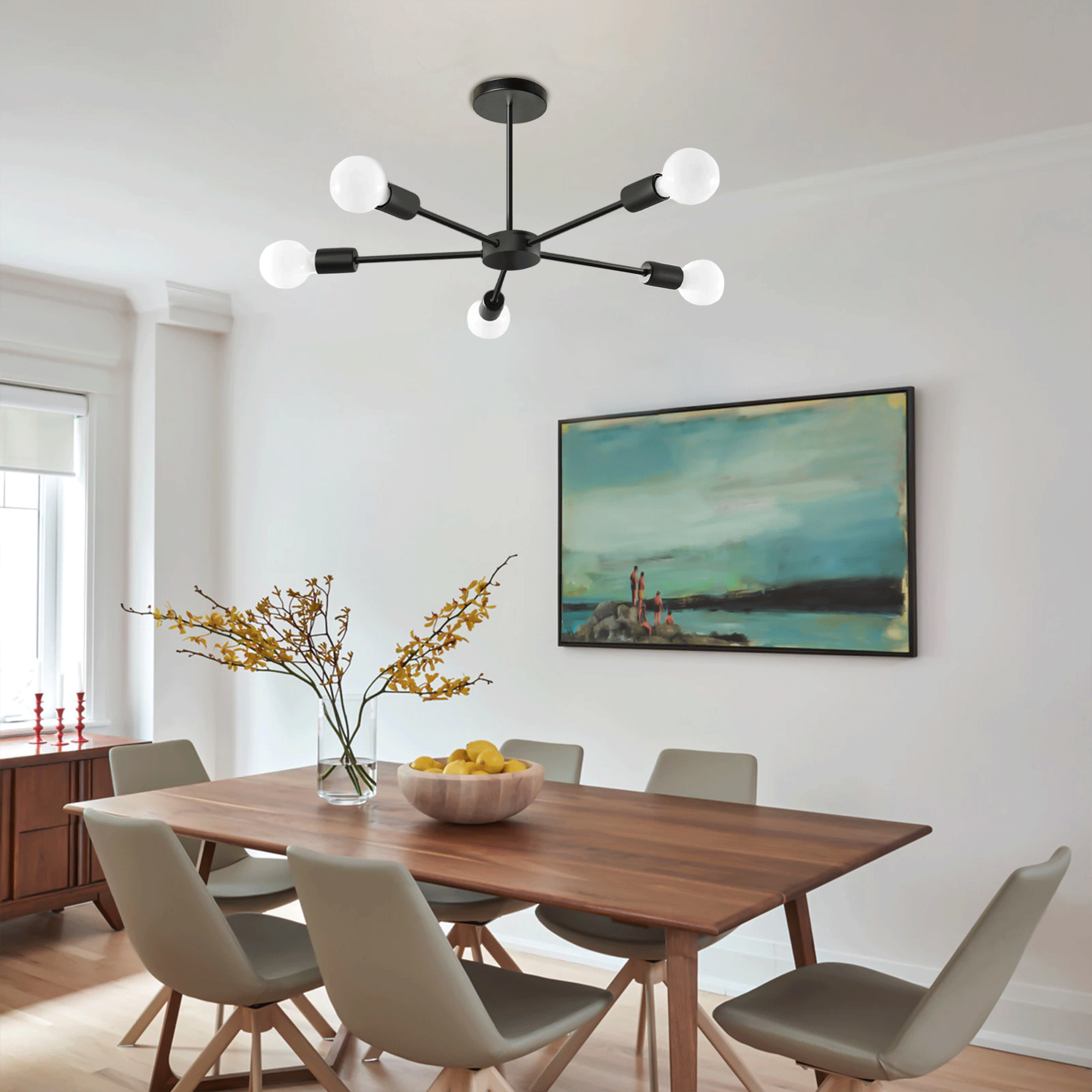 Lampa Pająk 5 APP1024-5CP Czarna  2