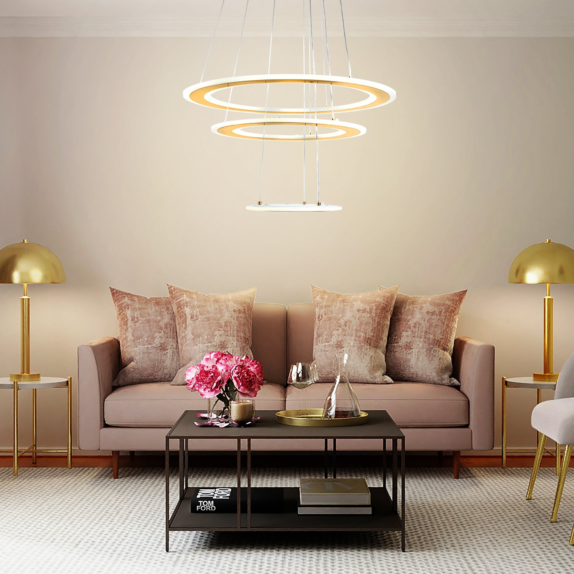 Lampa Sufitowa Wisząca Led G041-3cp Szczotkowane Złoto  7