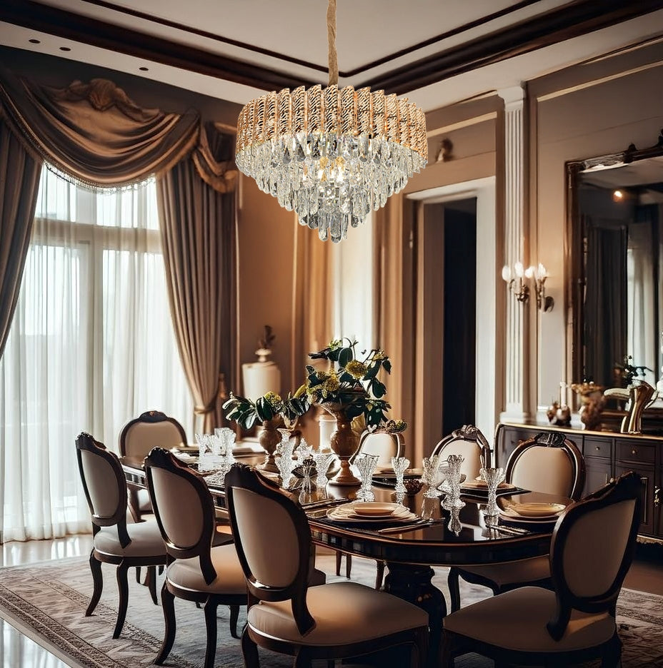 Lampa Wisząca Z Kryształami G054-cp 50cm Złota  5