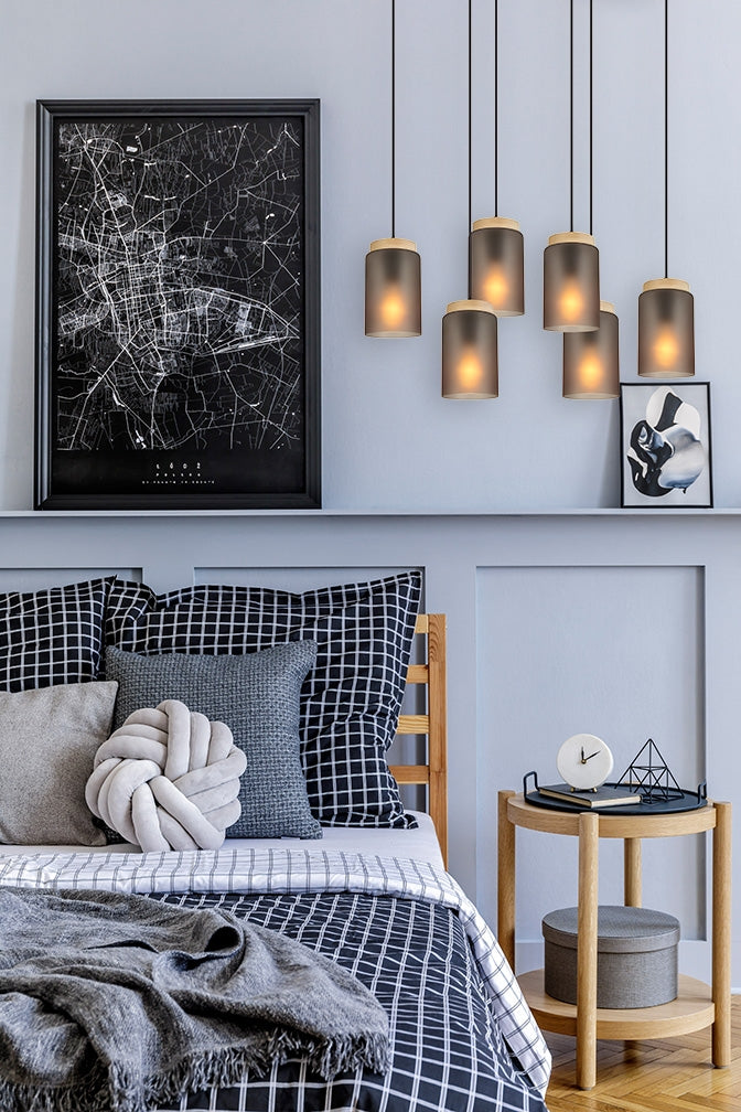 Lampa Sufitowa Wisząca APP1813-6CP Frosted Grey  7