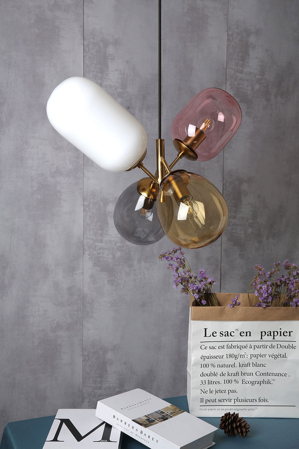 Lampa Sufitowa Wisząca Szklana APP436-4C Multicolor  7