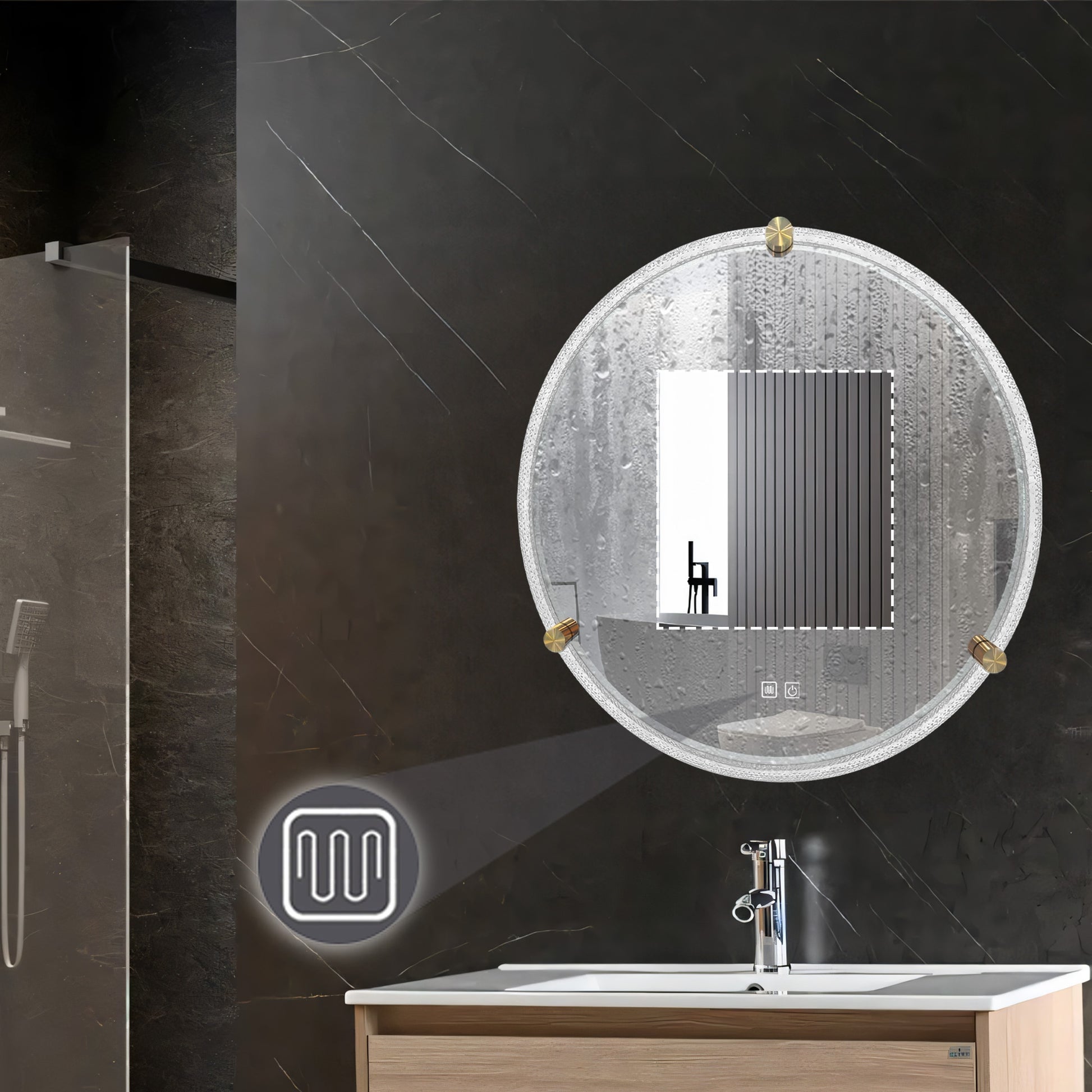 Lustro Ścienne Led Z Ramą 60cm 106  10