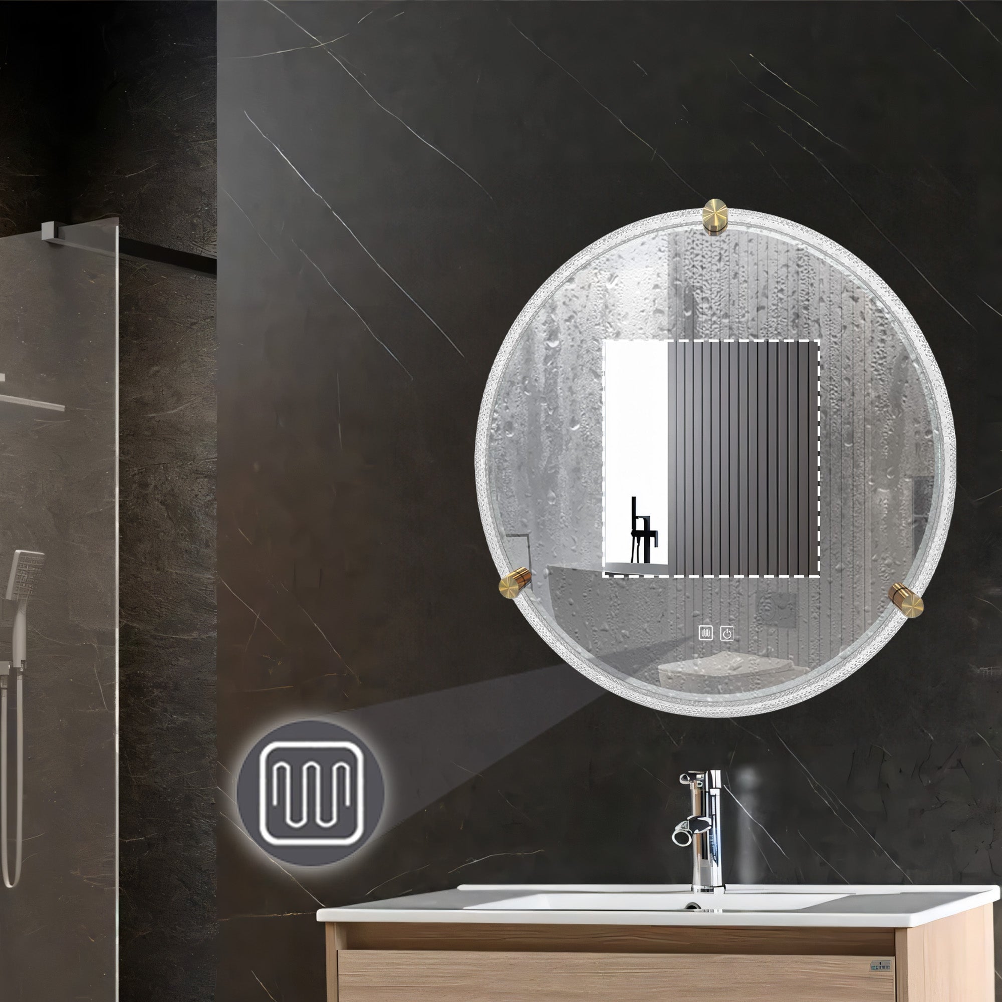 Lustro Ścienne Led Z Ramą 60cm 106  10