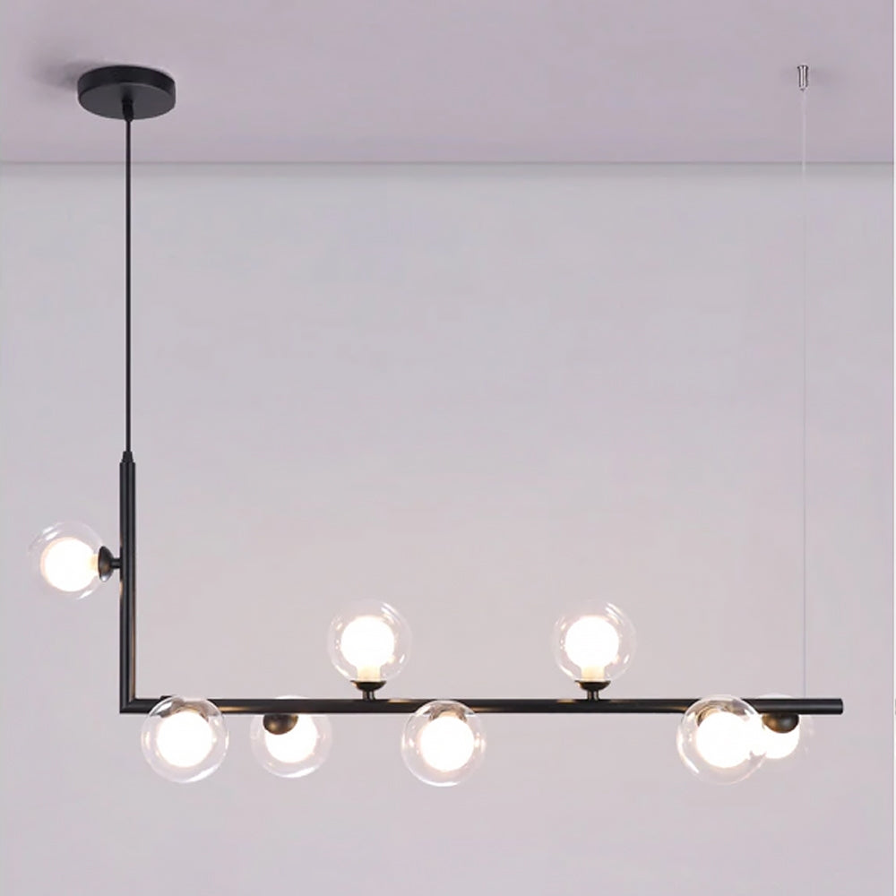 Lampa Sufitowa Metalowa Industrial Szklana APP754-8CP Czarna  3