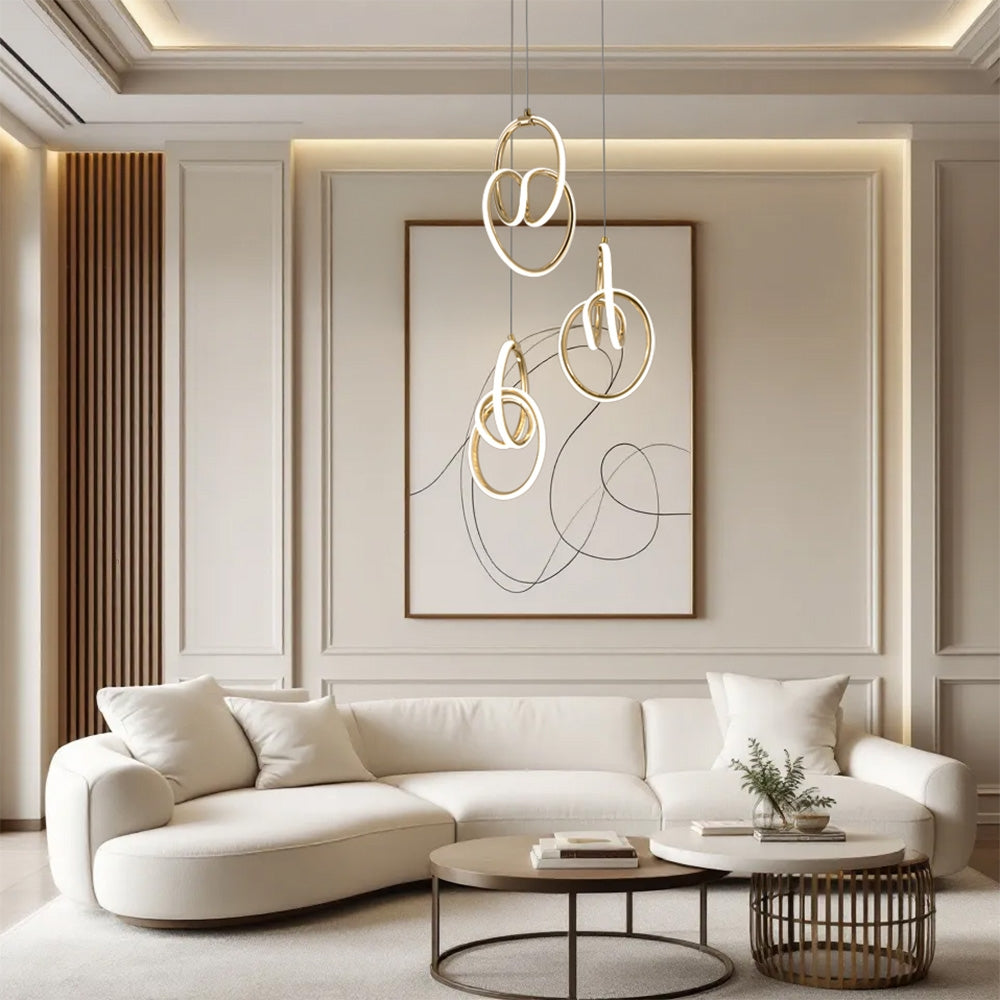 Lampa Wisząca Led G082-3cpr Złota  3