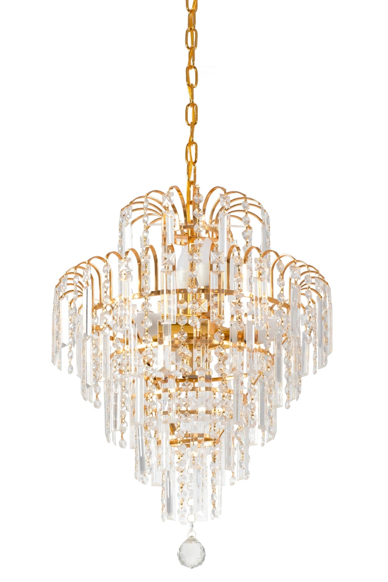 Kryształowa Lampa Sufitowa 312358 Złota  3