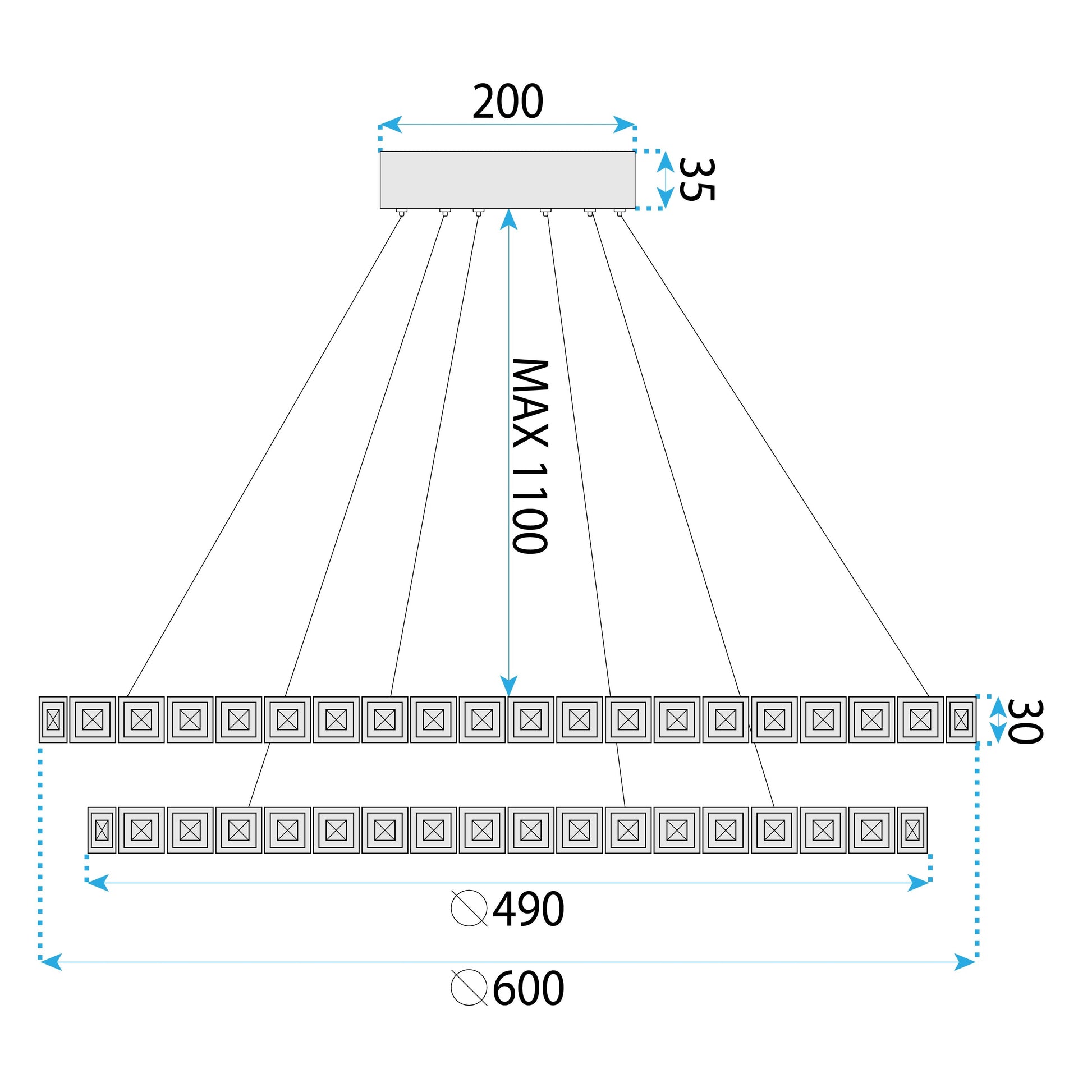 Lampa Wisząca Led Ms011-cp Różowe Złoto 59cm  5