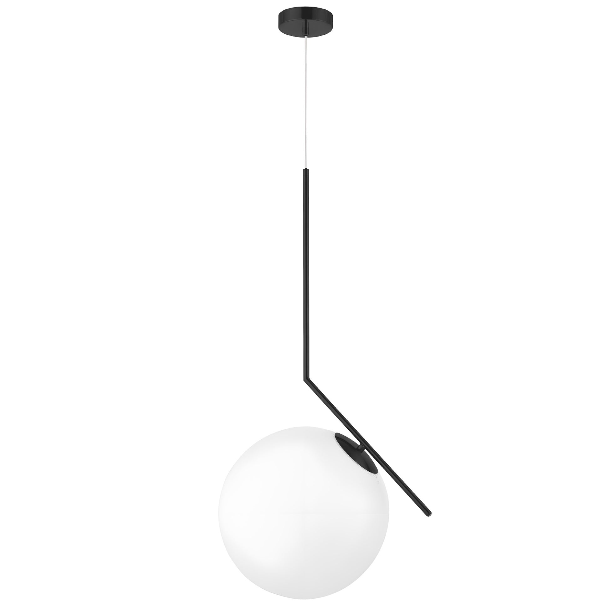 Lampa Sufitowa Wisząca Szklana Kula G107-1w Czarna Biała  11