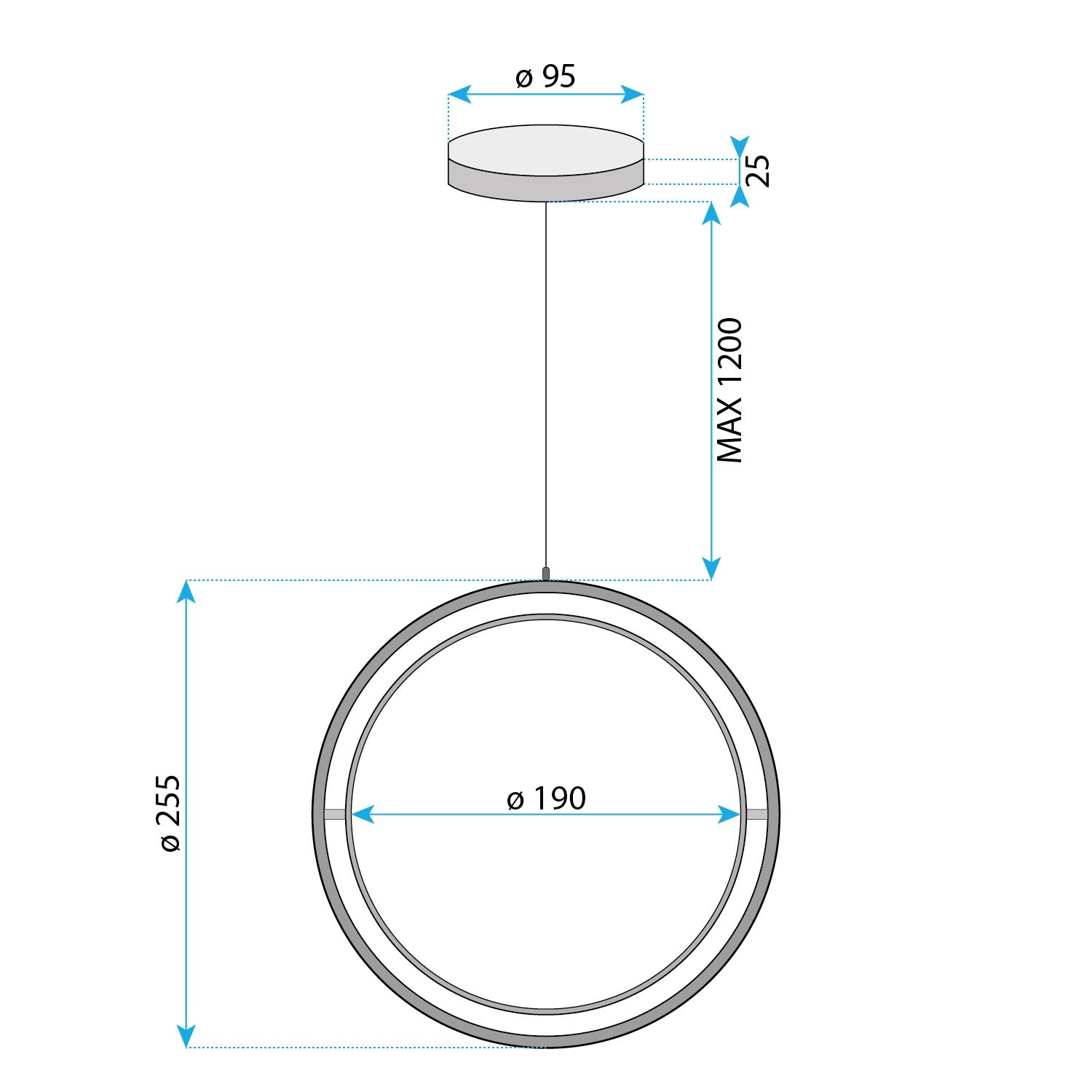 Lampa Wisząca Led App1790-cp Czarna  7