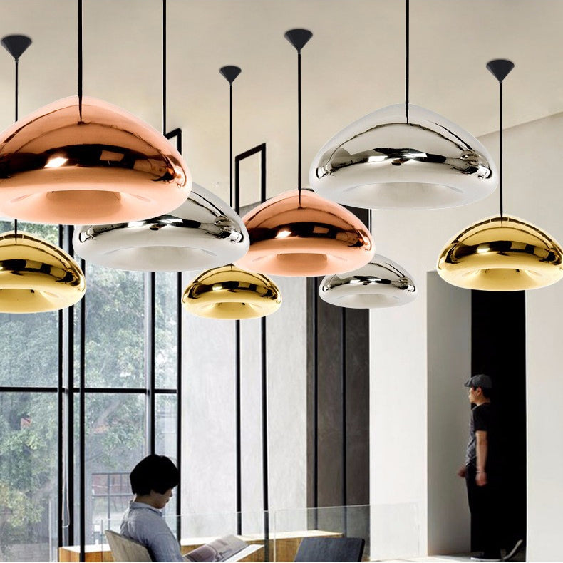 Lampa Sufitowa Wisząca Szklana Lustrzana APP323-1CP Złota  5