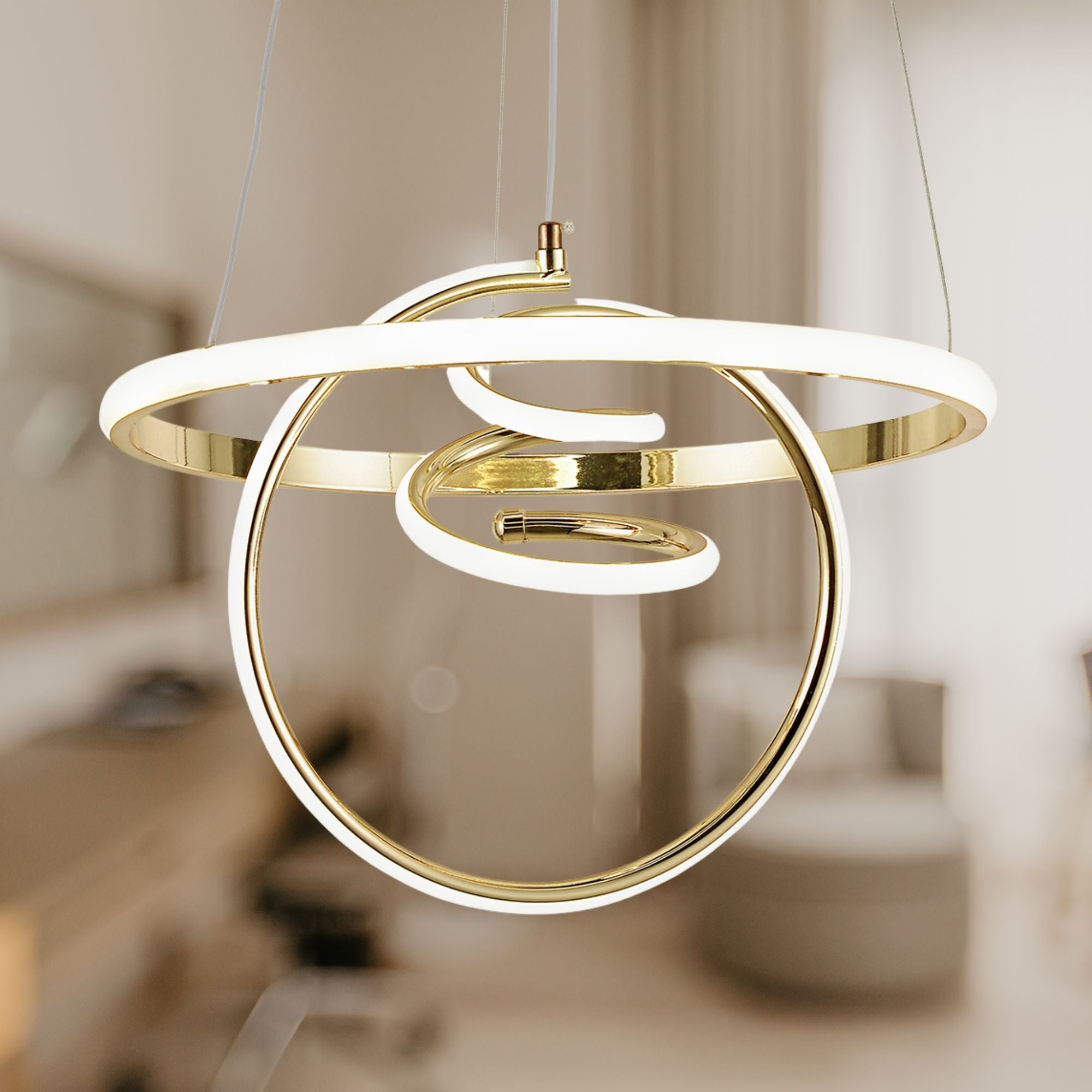 Lampa Wisząca Led G066-cp Złota  2