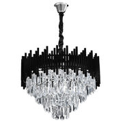 Lampa Wisząca Z Kryształami G063-cp 50cm Czarna  1