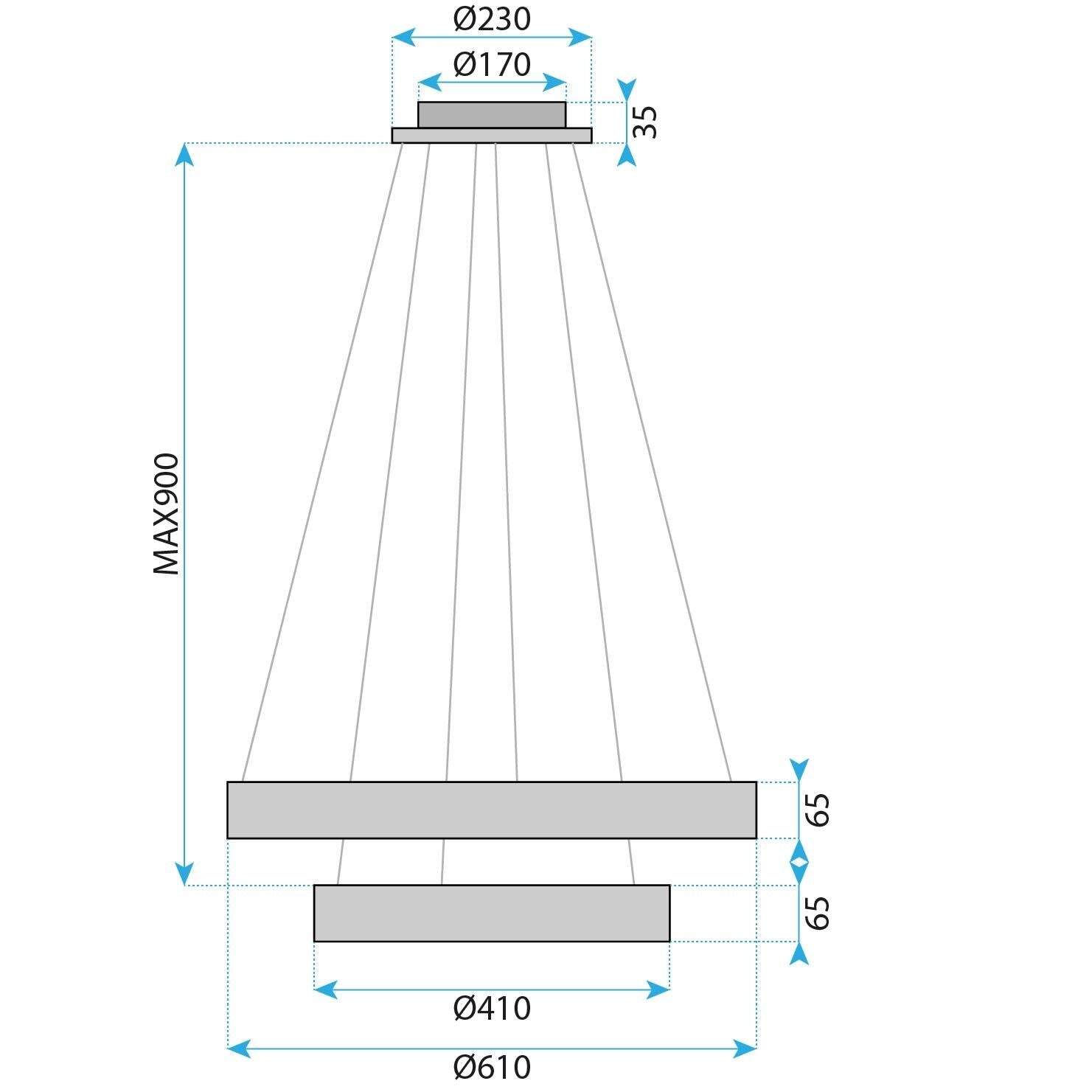 Lampa Wisząca Led G043-2cp Złota  5