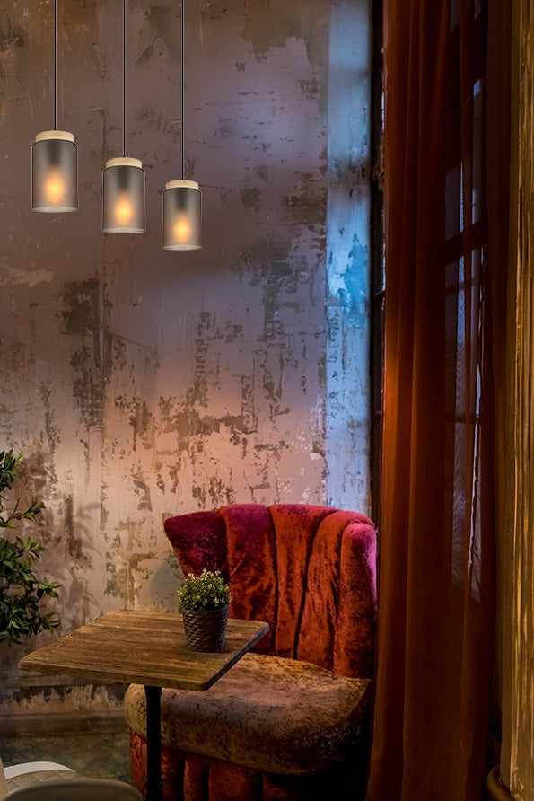 Lampa Sufitowa Wisząca APP1812-3CP Frosted Grey  2