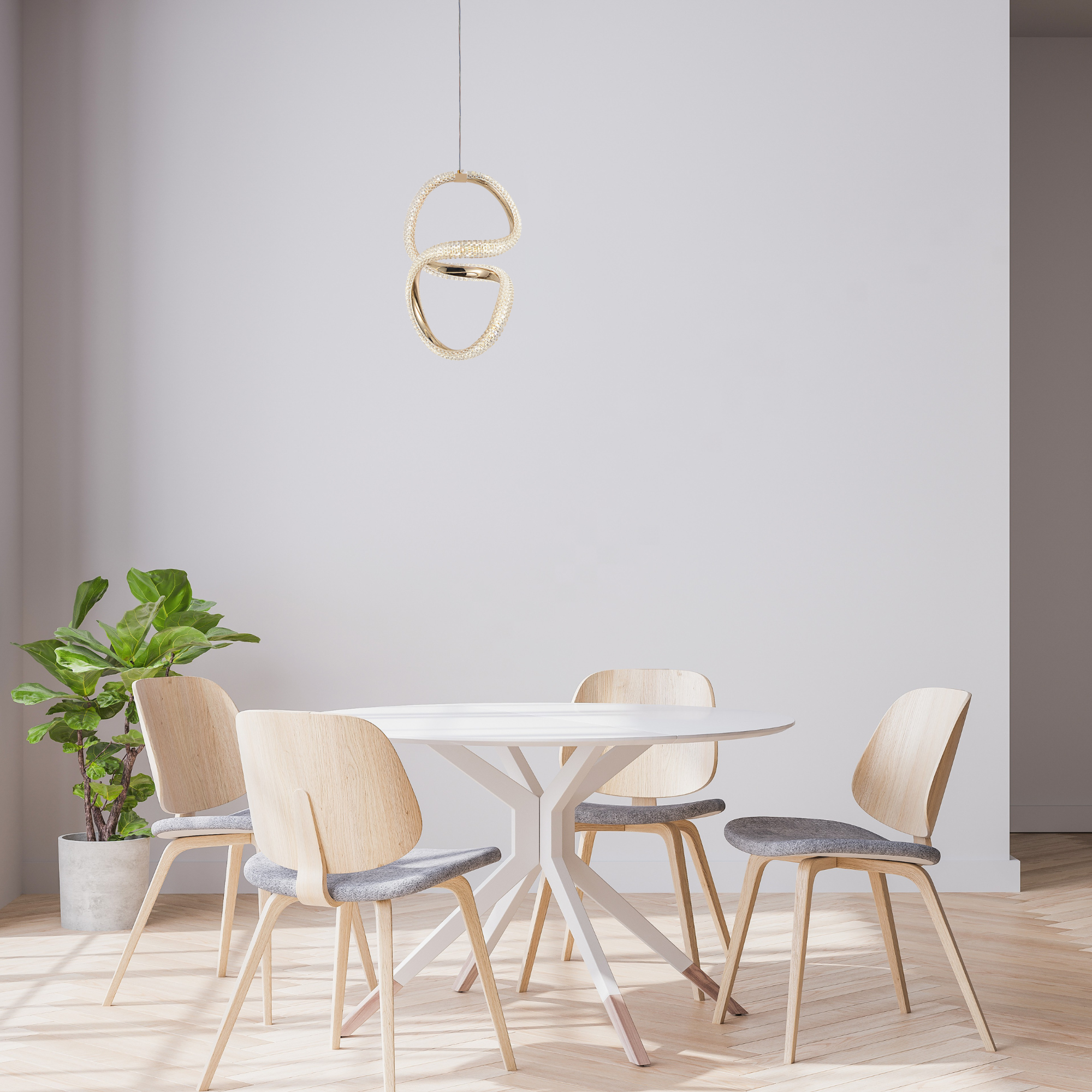 Lampa Wisząca Led G069-cp Złota  5