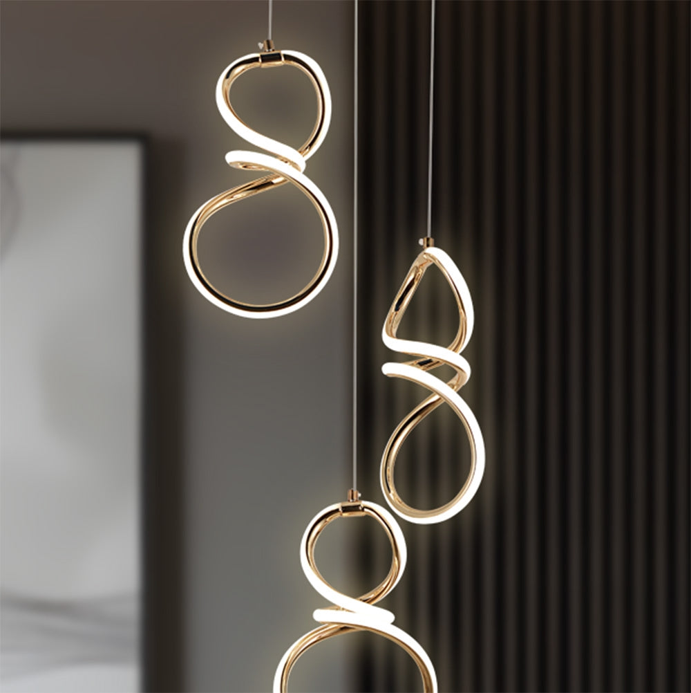 Lampa Wisząca Led G073-3cpr Złota  2