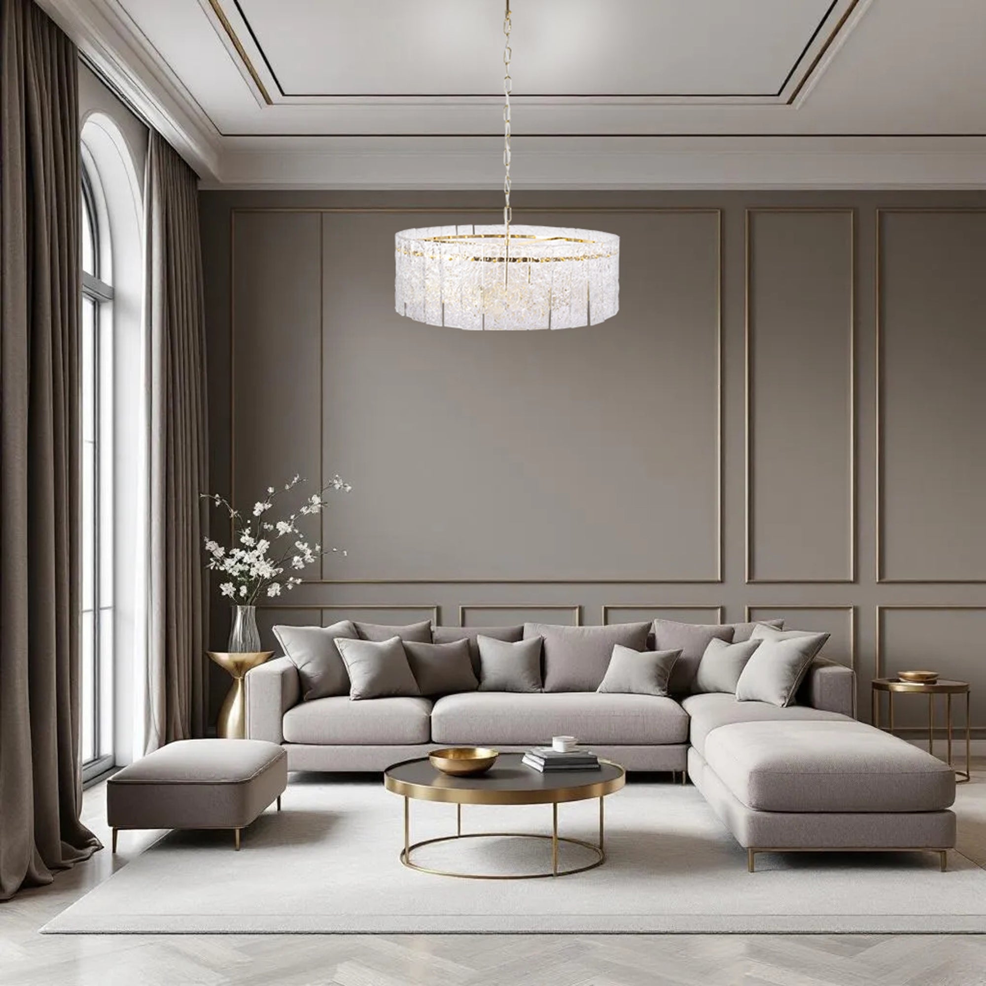 Lampa Wisząca Z Kryształami App1779-cp 60cm Złota  2