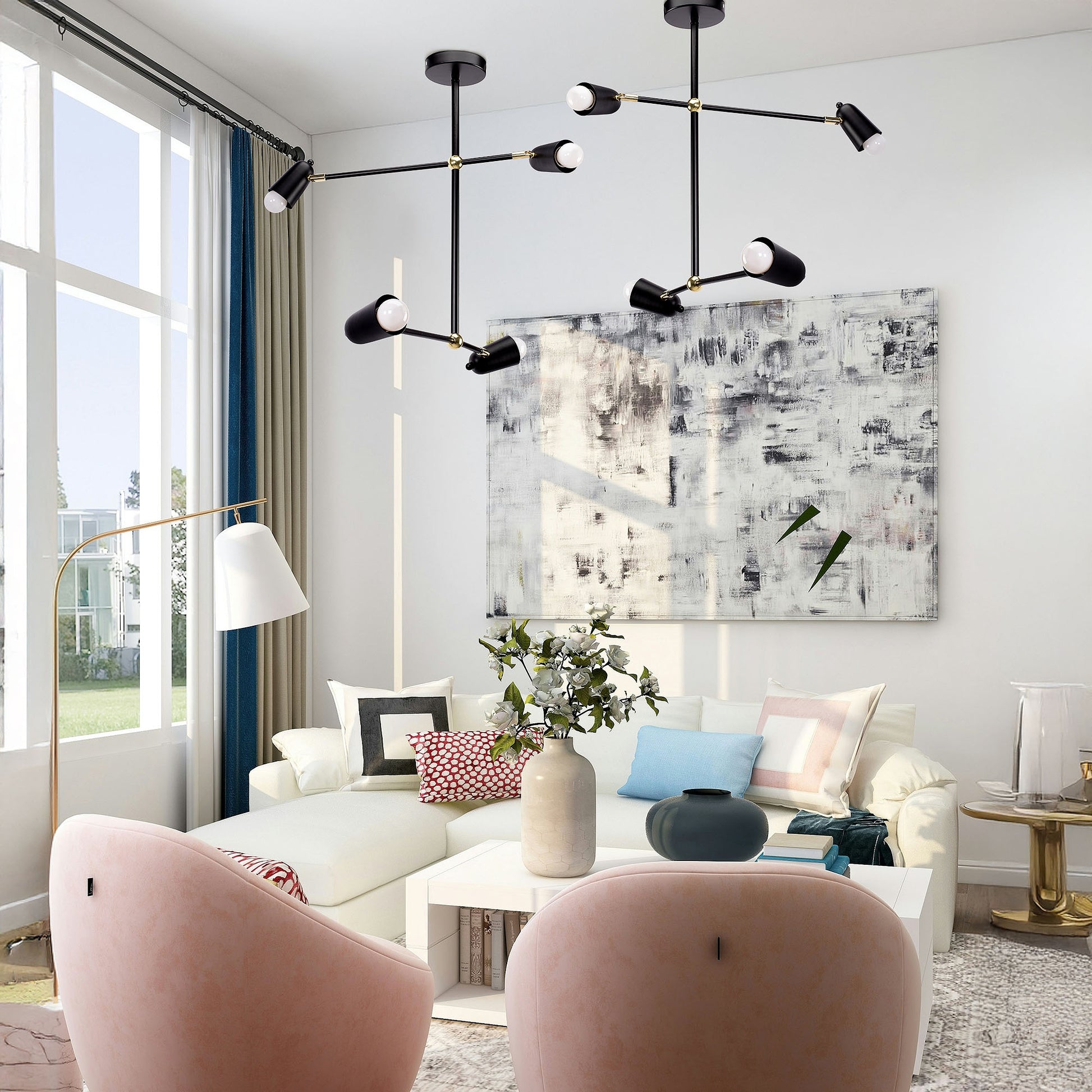 Lampa Wisząca 4-ramienna APP1708-4CP Czarna + Złoto  8