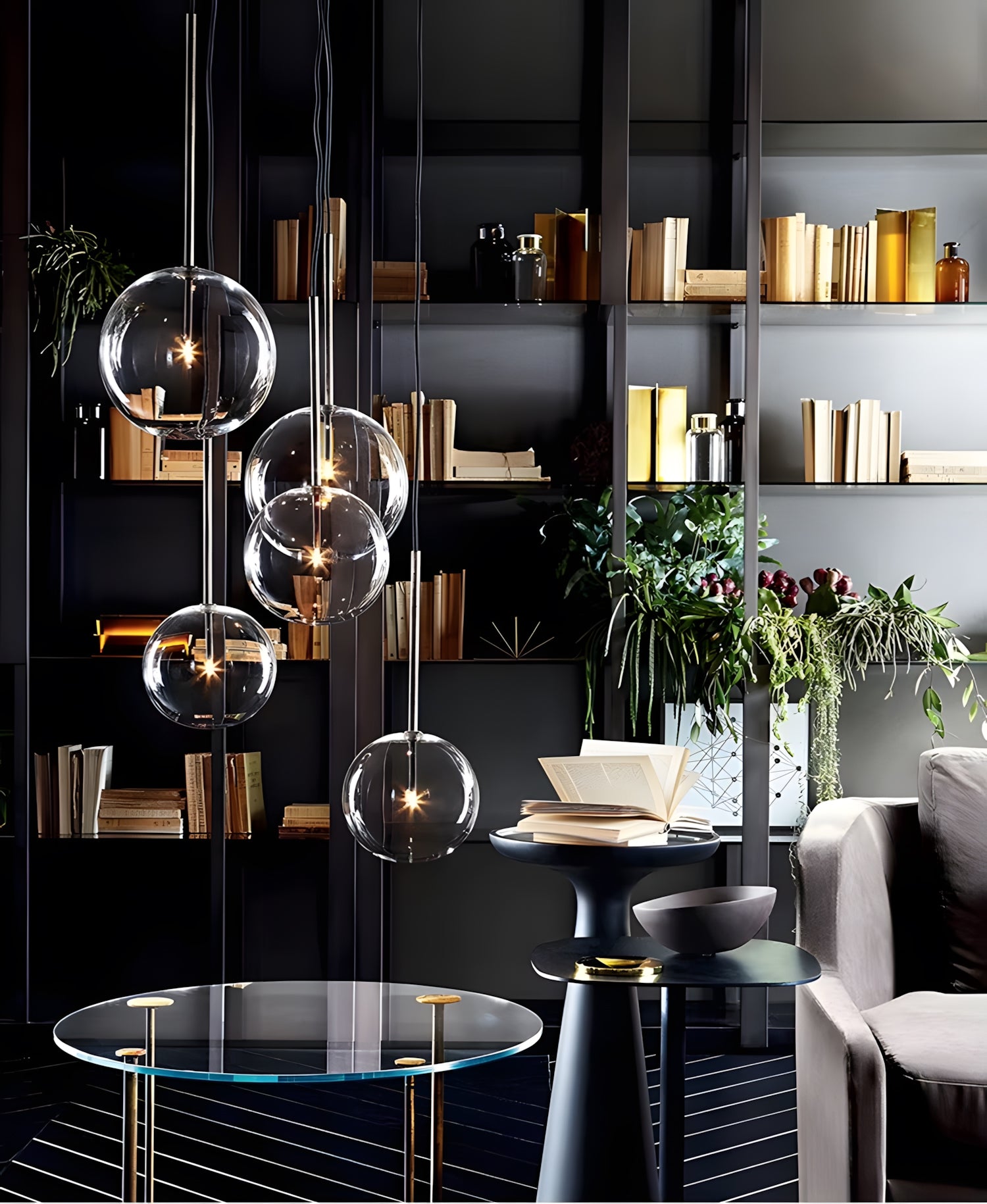 Lampa Sufitowa Wisząca Szklana Kula Chrom 20cm APP1684-1CP  2