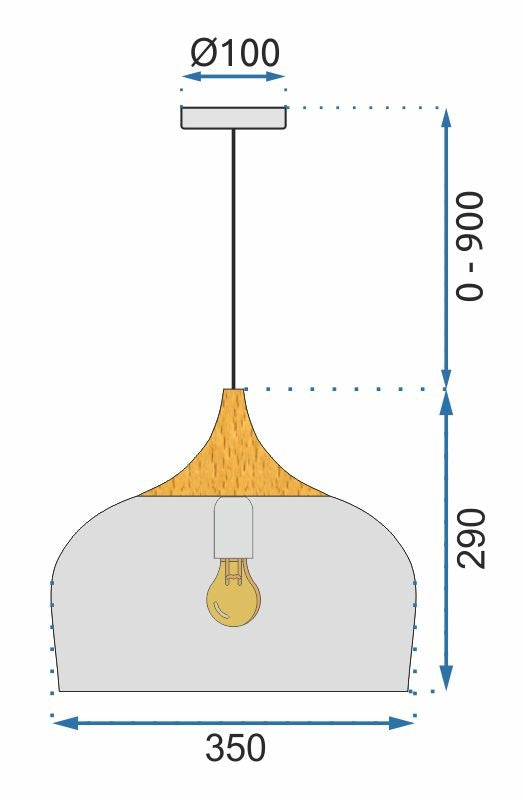 Lampa Sufitowa Wisząca Pojedyncza Bari Biała  9