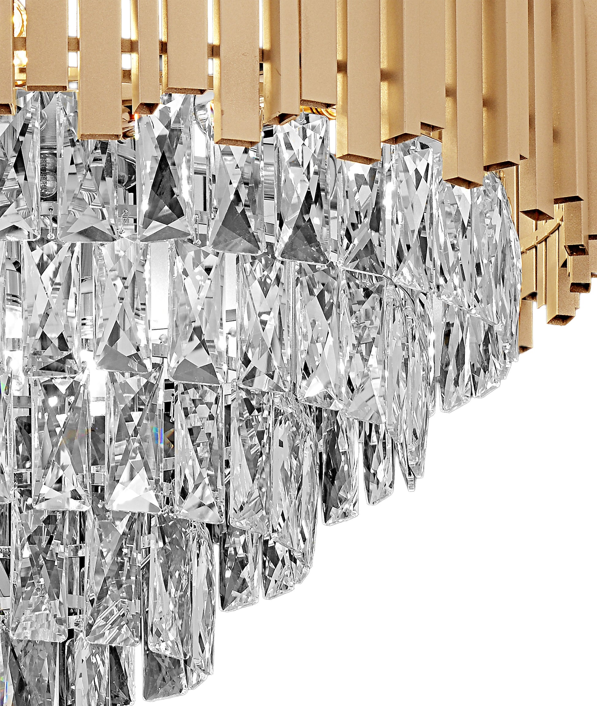 Lampa Wisząca Z Kryształami G050-cp 50cm Gold  5