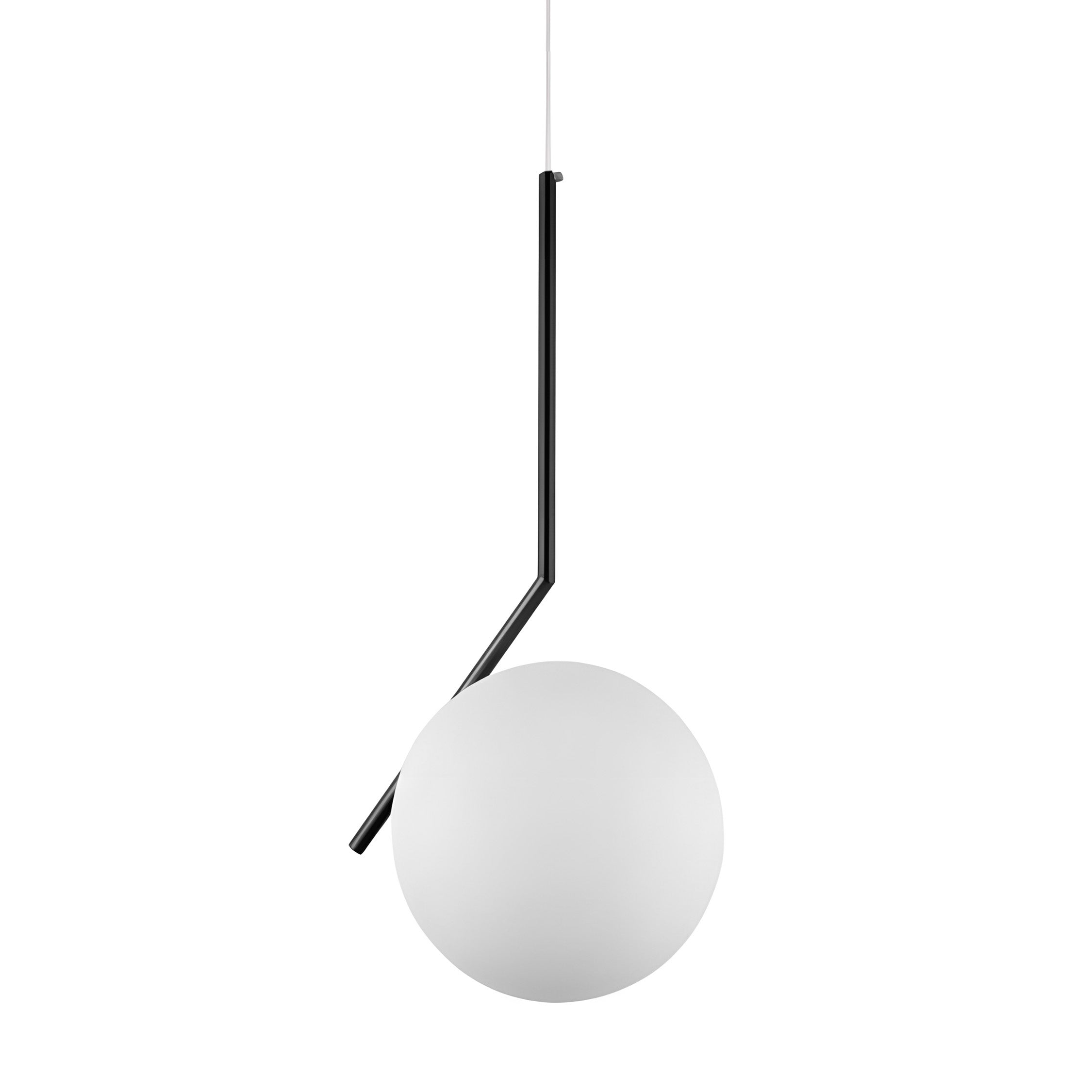 Lampa Sufitowa Wisząca Szklana Kula G107-1w Czarna Biała  4