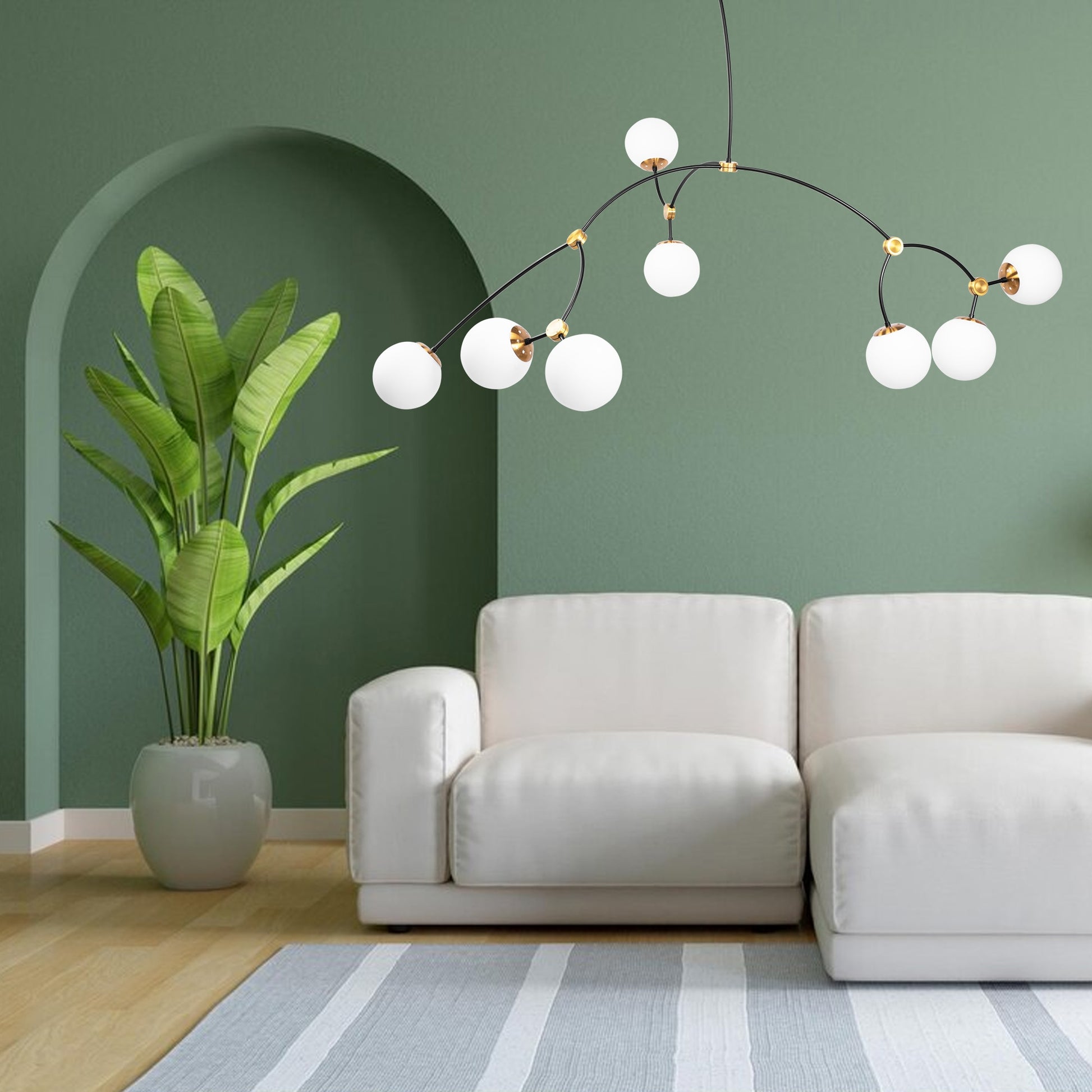 Lampa Wisząca Sufitowa Czarny Mat APP1673-8CP  6