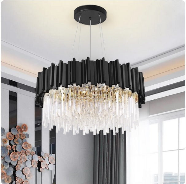 Lampa Sufitowa Plafon Kryształowa APP1481-1C Black Matt  2