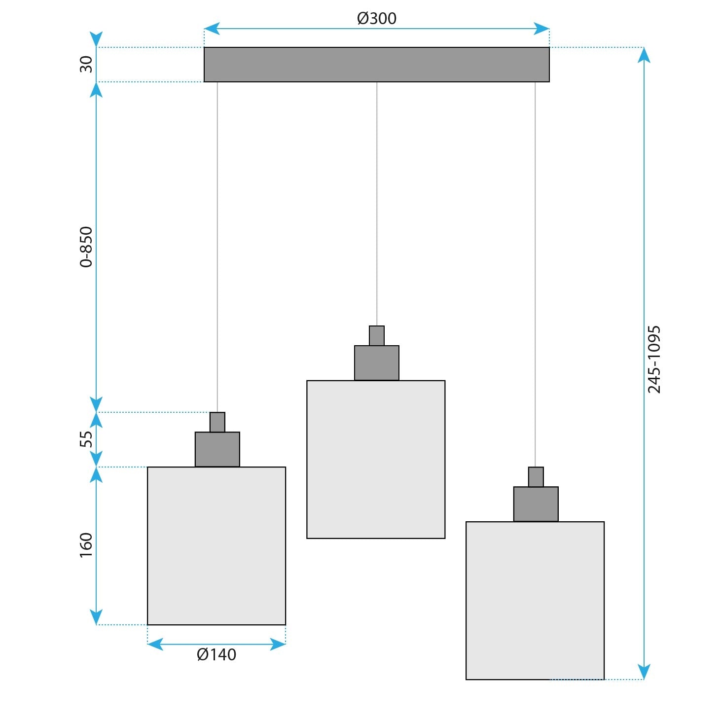 Lampa Sufitowa Wisząca APP1820-3CPR Nature Black  5