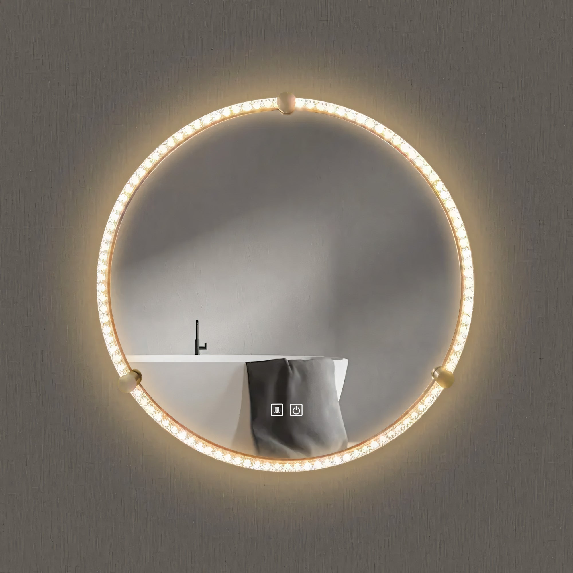 Lustro Ścienne Led Z Ramą 60cm 106  9