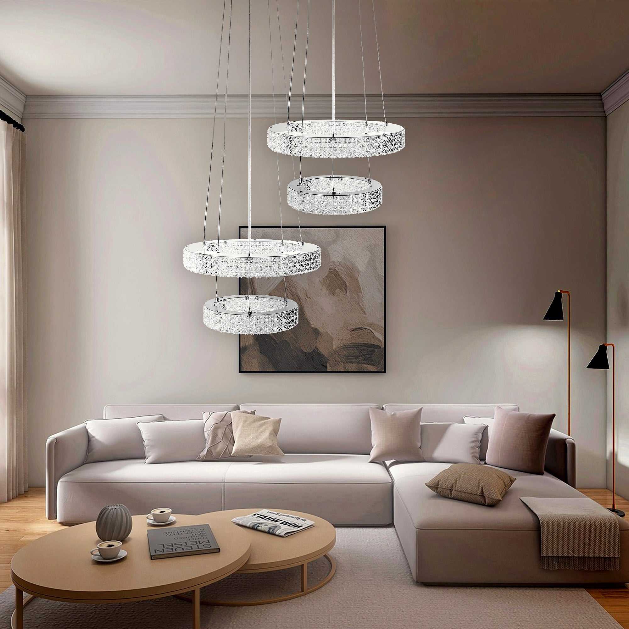 Lampa Wisząca Led Kryształowa Ms006-cp Chrom  6