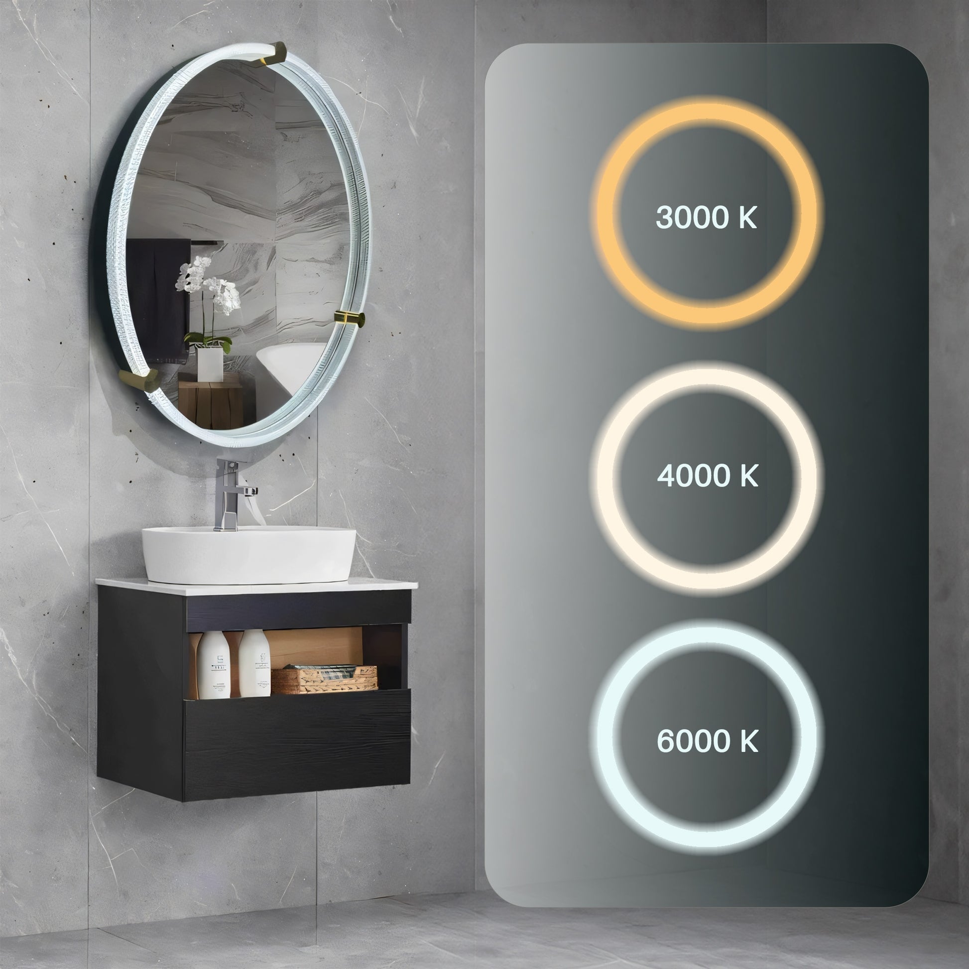 Lustro Ścienne Led Z Ramą 60cm 106  6