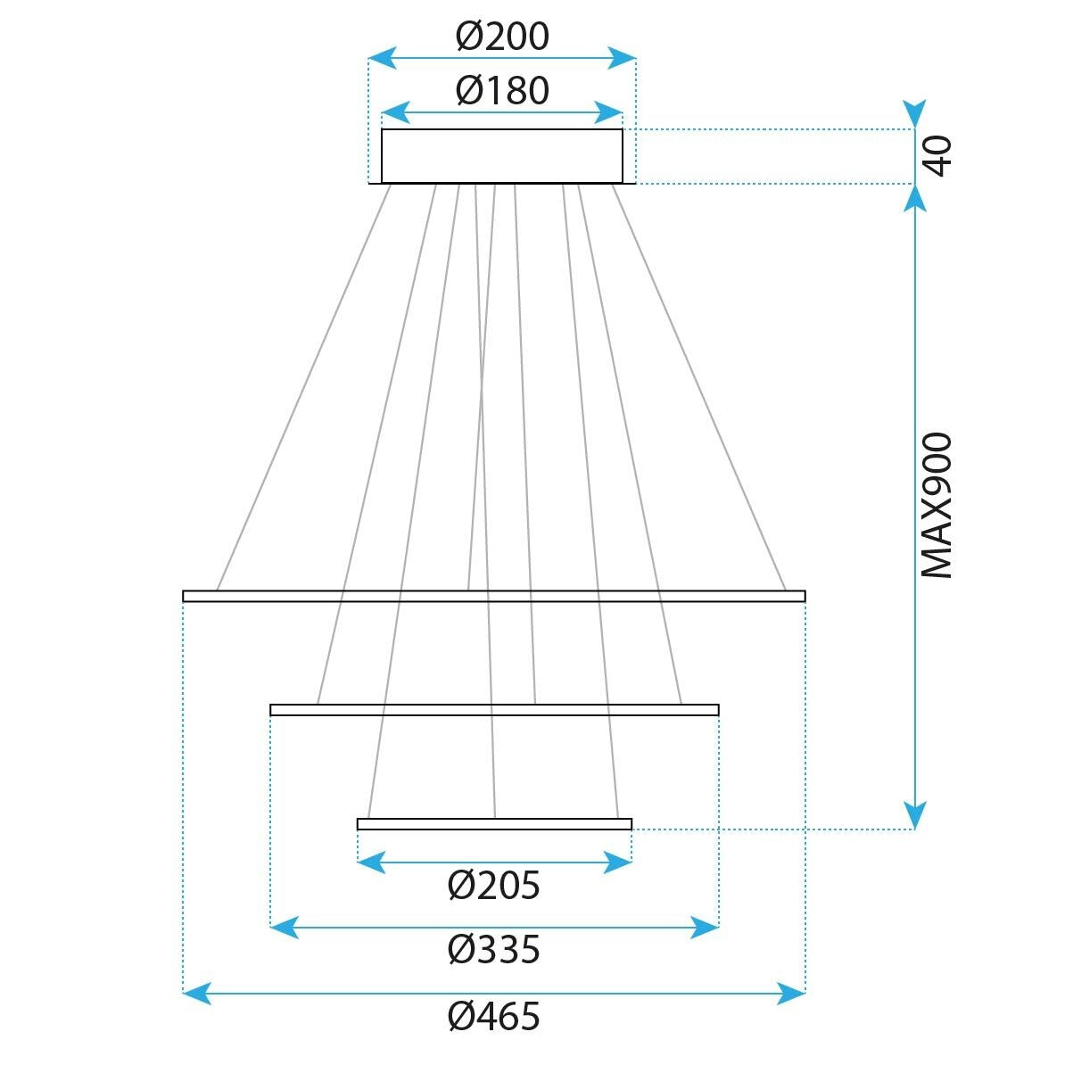 Lampa Sufitowa Wisząca Led G041-3cp Szczotkowane Złoto  8