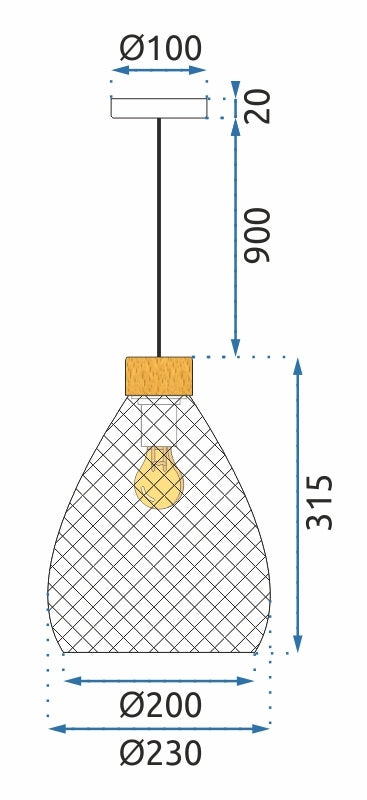 Lampa Sufitowa Szklana Retro APP897-1CP Czarna  11